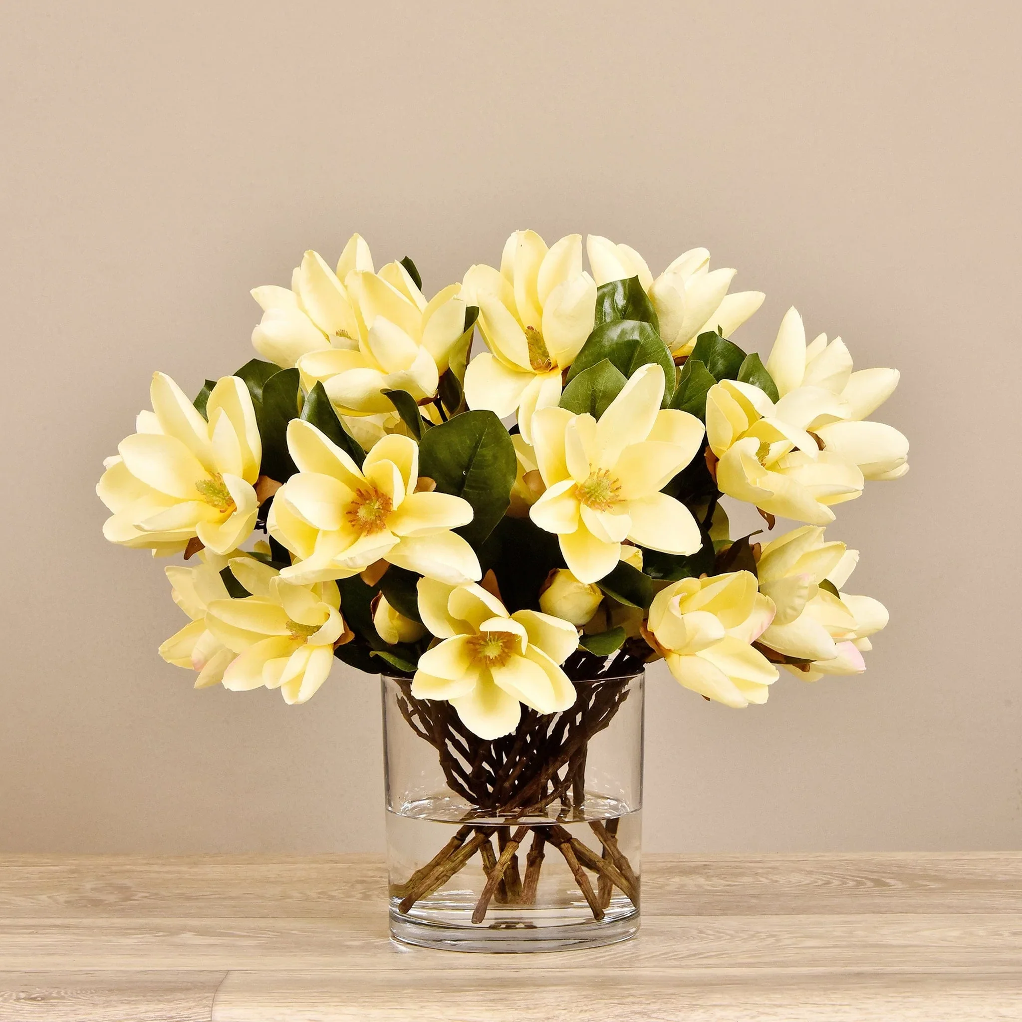 Artificial Magnolia in Glass Vase - Image 10