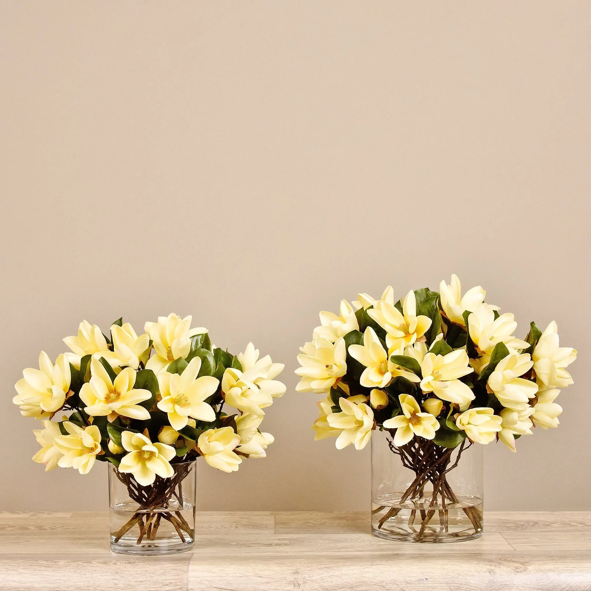 Artificial Magnolia in Glass Vase - Image 12