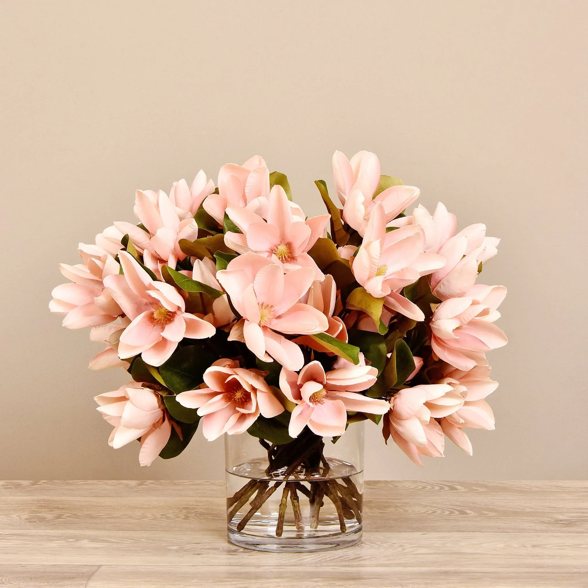 Artificial Magnolia in Glass Vase - Image 4