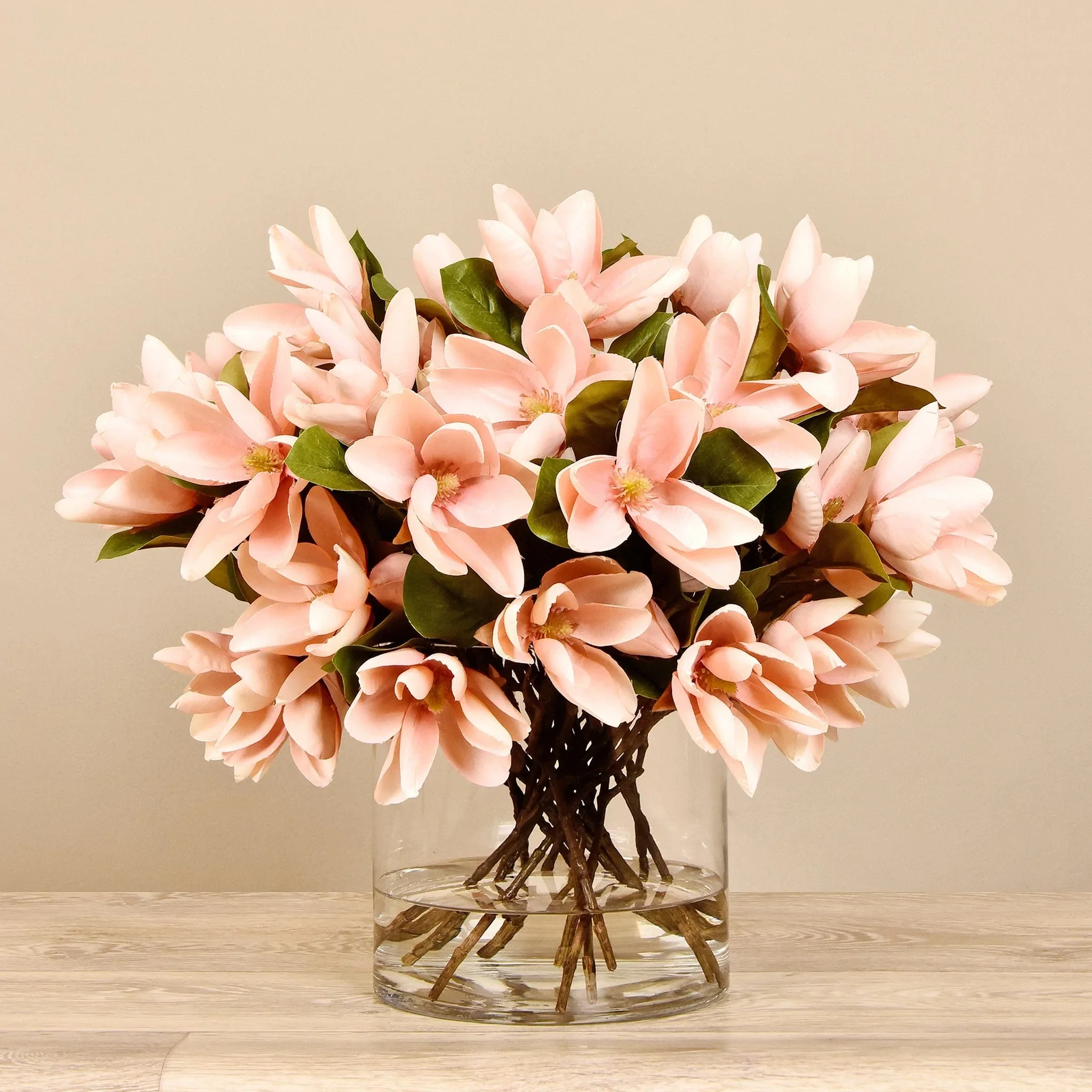 Artificial Magnolia in Glass Vase - Image 6
