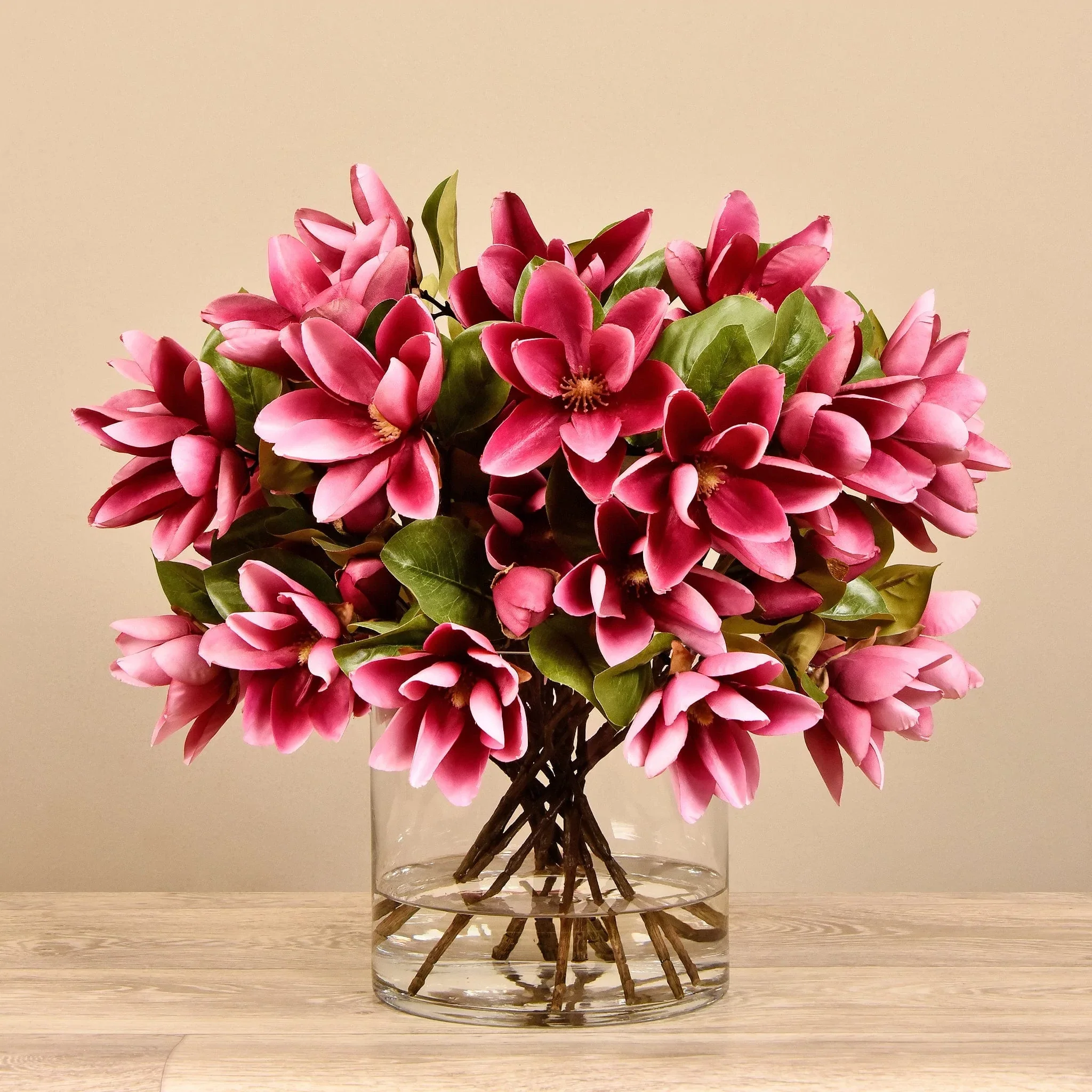 Artificial Magnolia in Glass Vase - Image 7