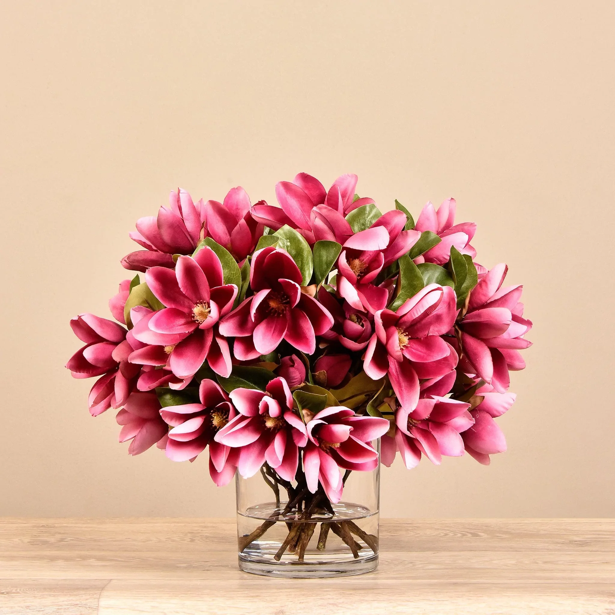 Artificial Magnolia in Glass Vase - Image 8