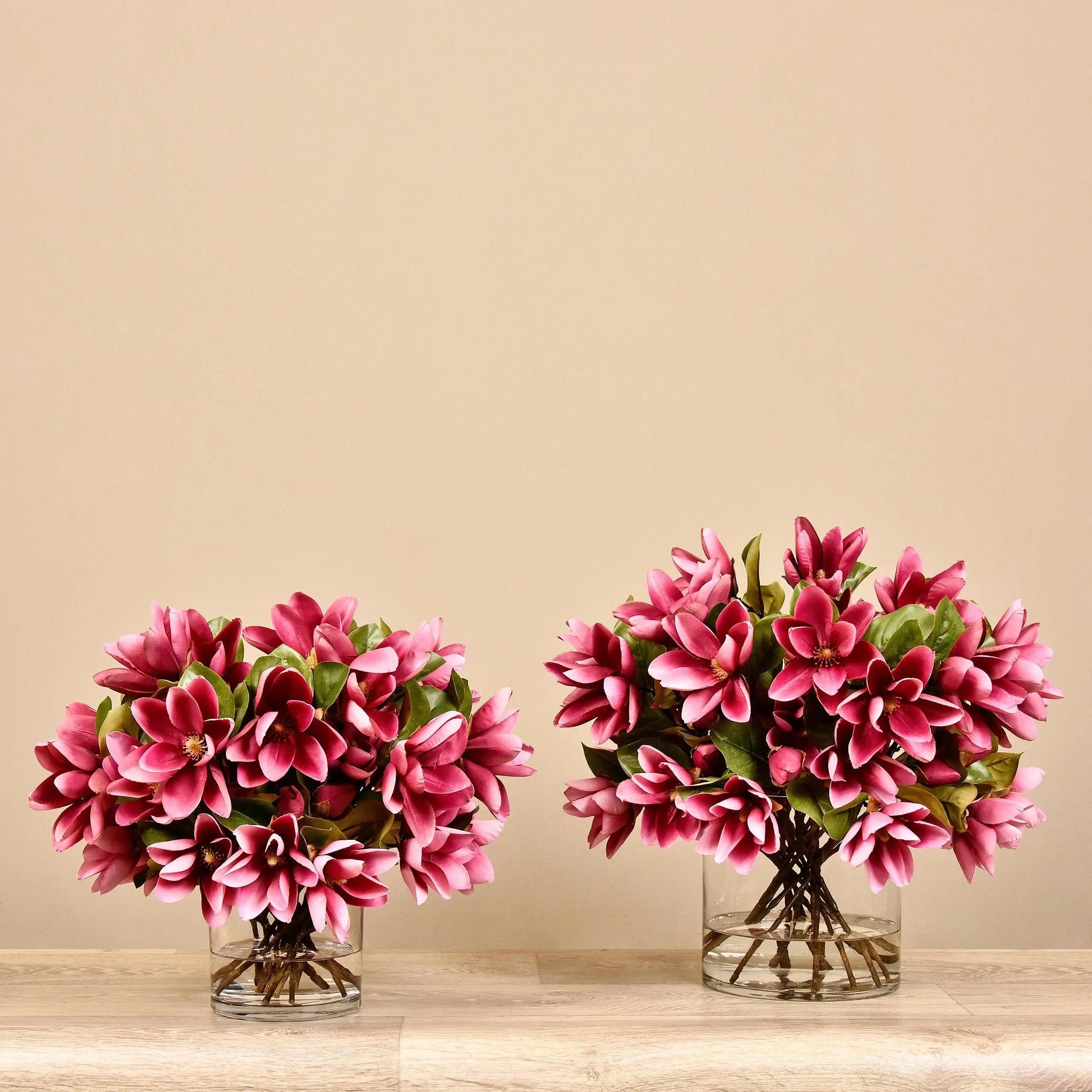 Artificial Magnolia in Glass Vase - Image 9