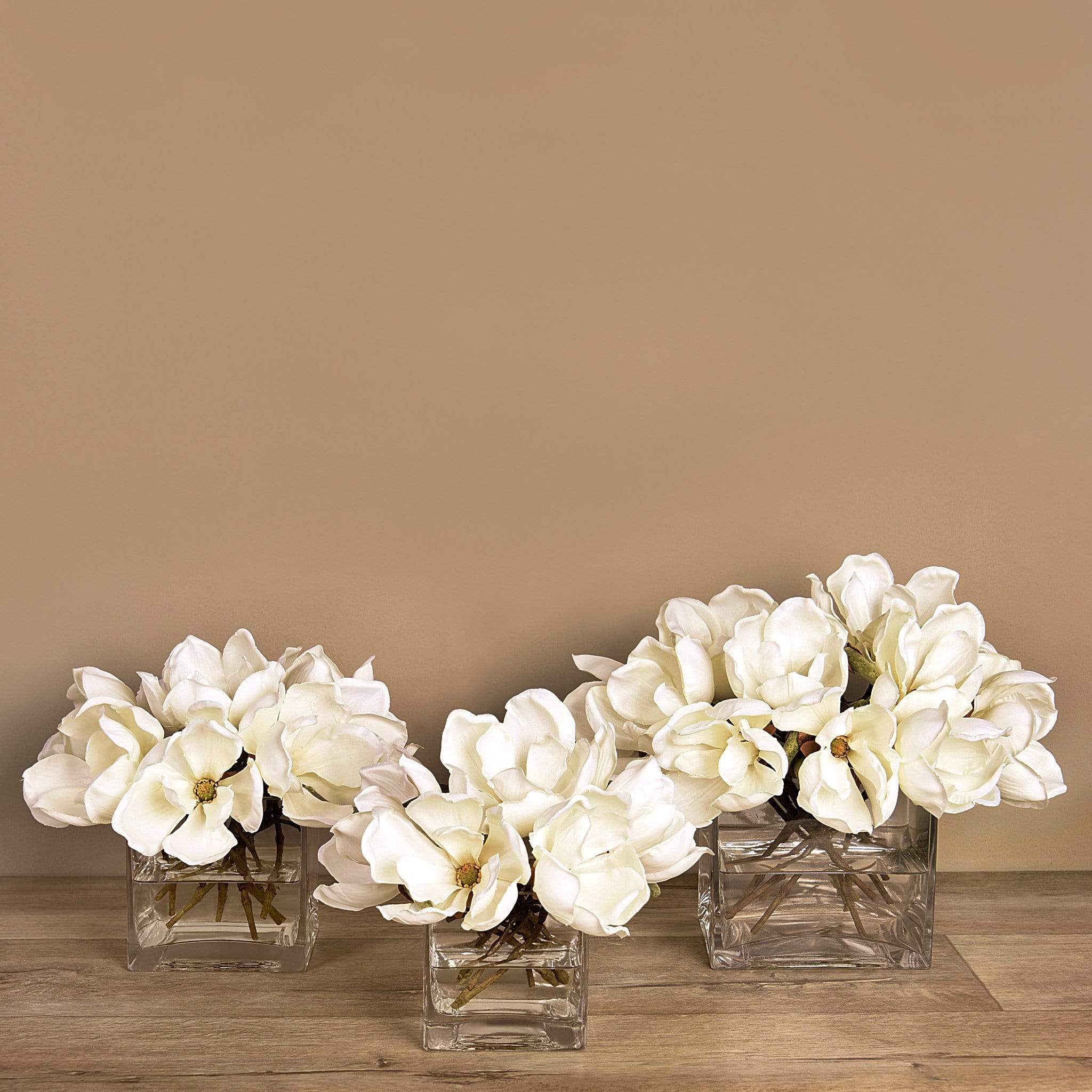 Artificial Magnolia in Glass Vase
