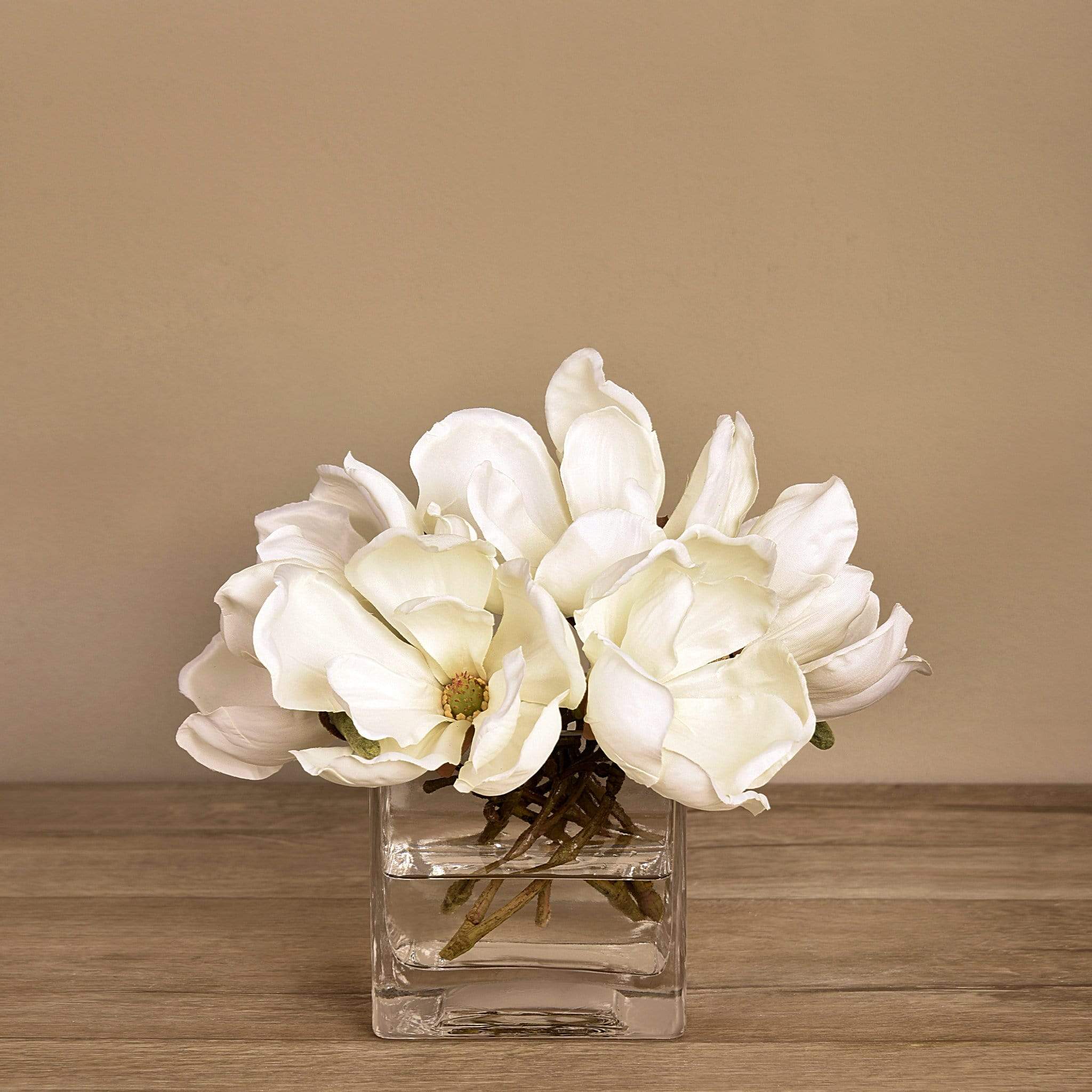Artificial Magnolia in Glass Vase - Image 2
