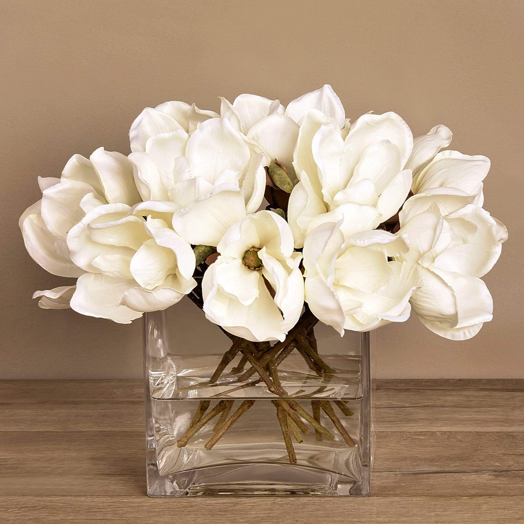 Artificial Magnolia in Glass Vase - Image 4