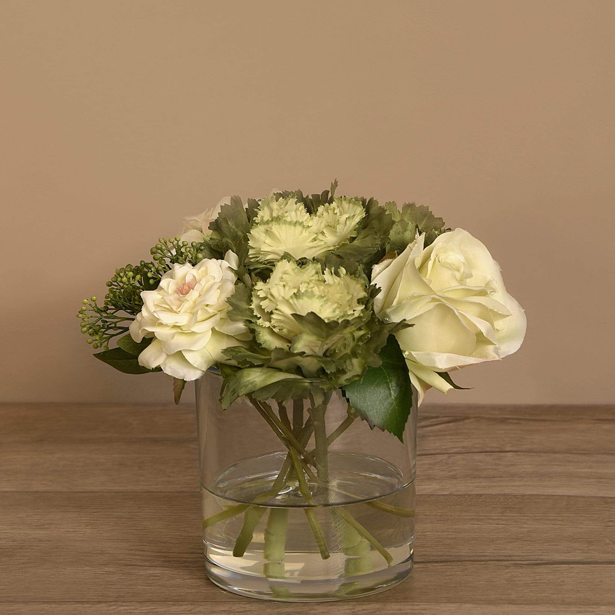 Artificial Mixed Flower Arrangement in Glass Vase - Image 2