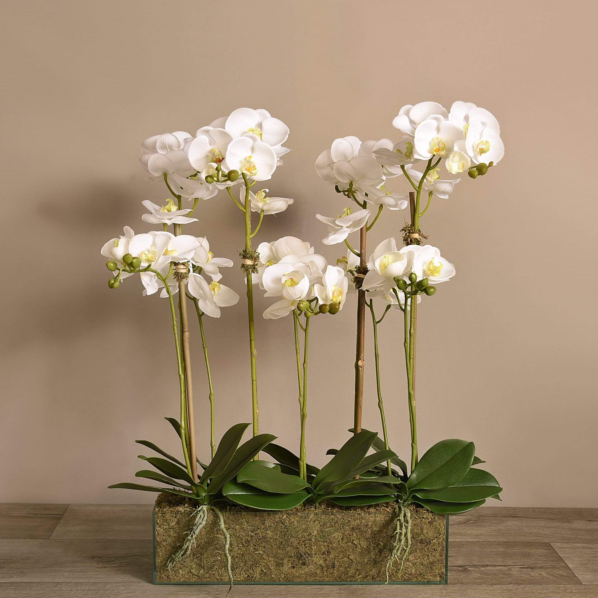 Artificial Orchid Arrangement in Glass Vase - Image 4