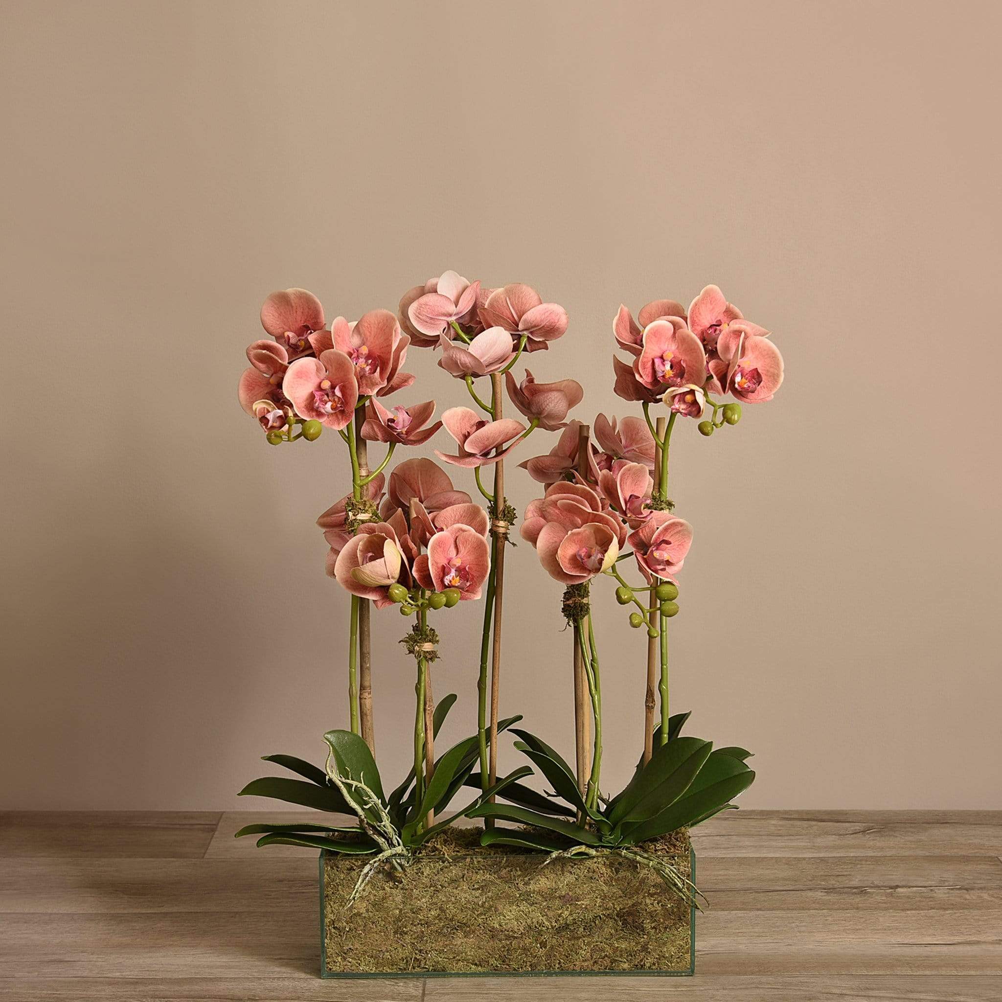 Artificial Orchid Arrangement in Glass Vase - Image 5
