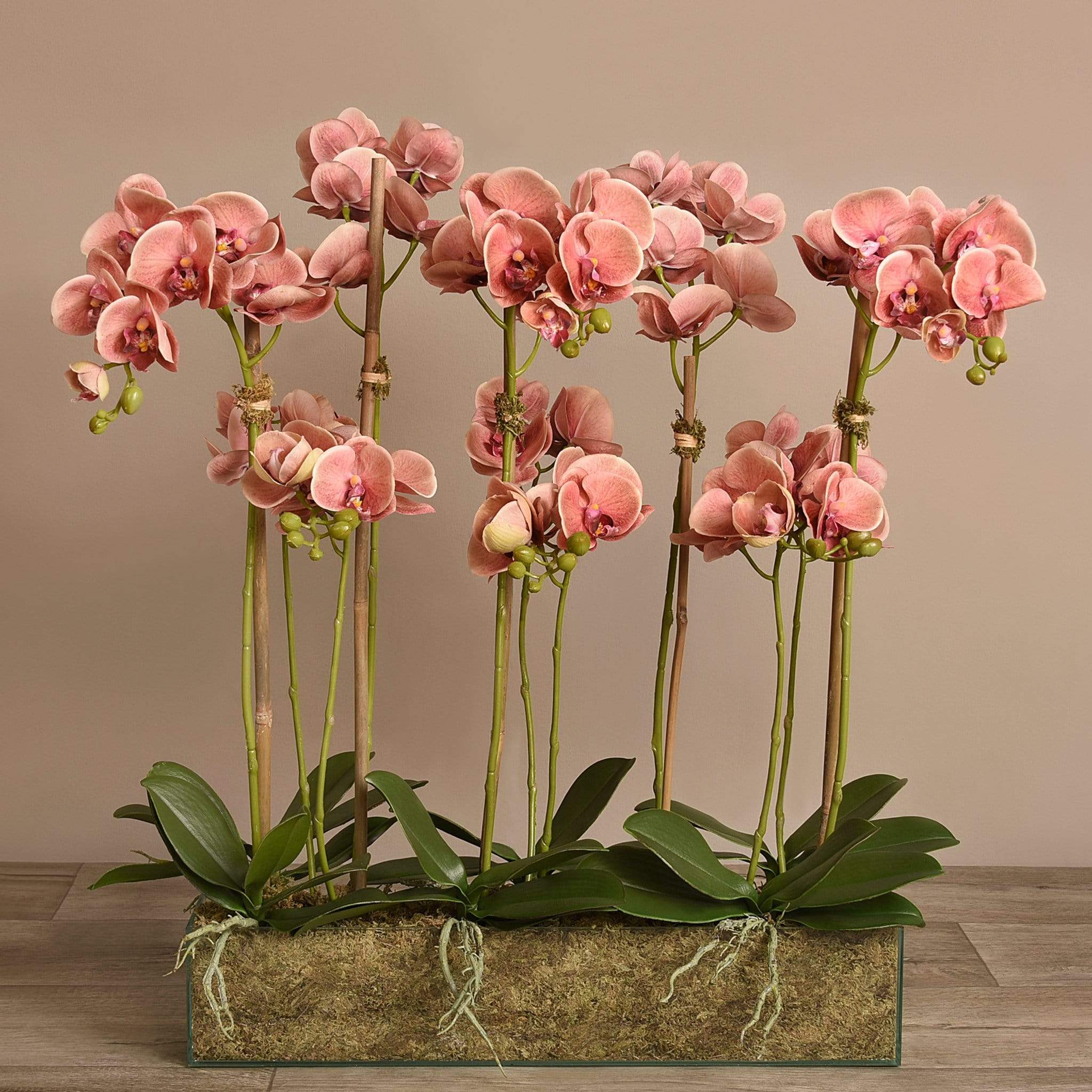 Artificial Orchid Arrangement in Glass Vase - Image 7
