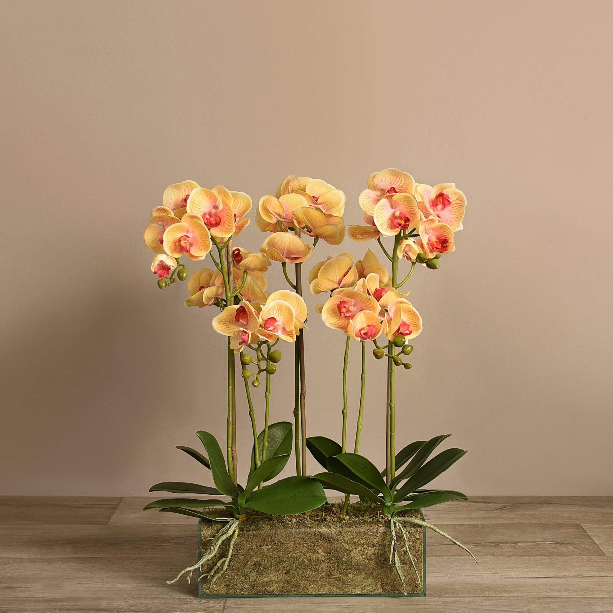 Artificial Orchid Arrangement in Glass Vase - Image 9