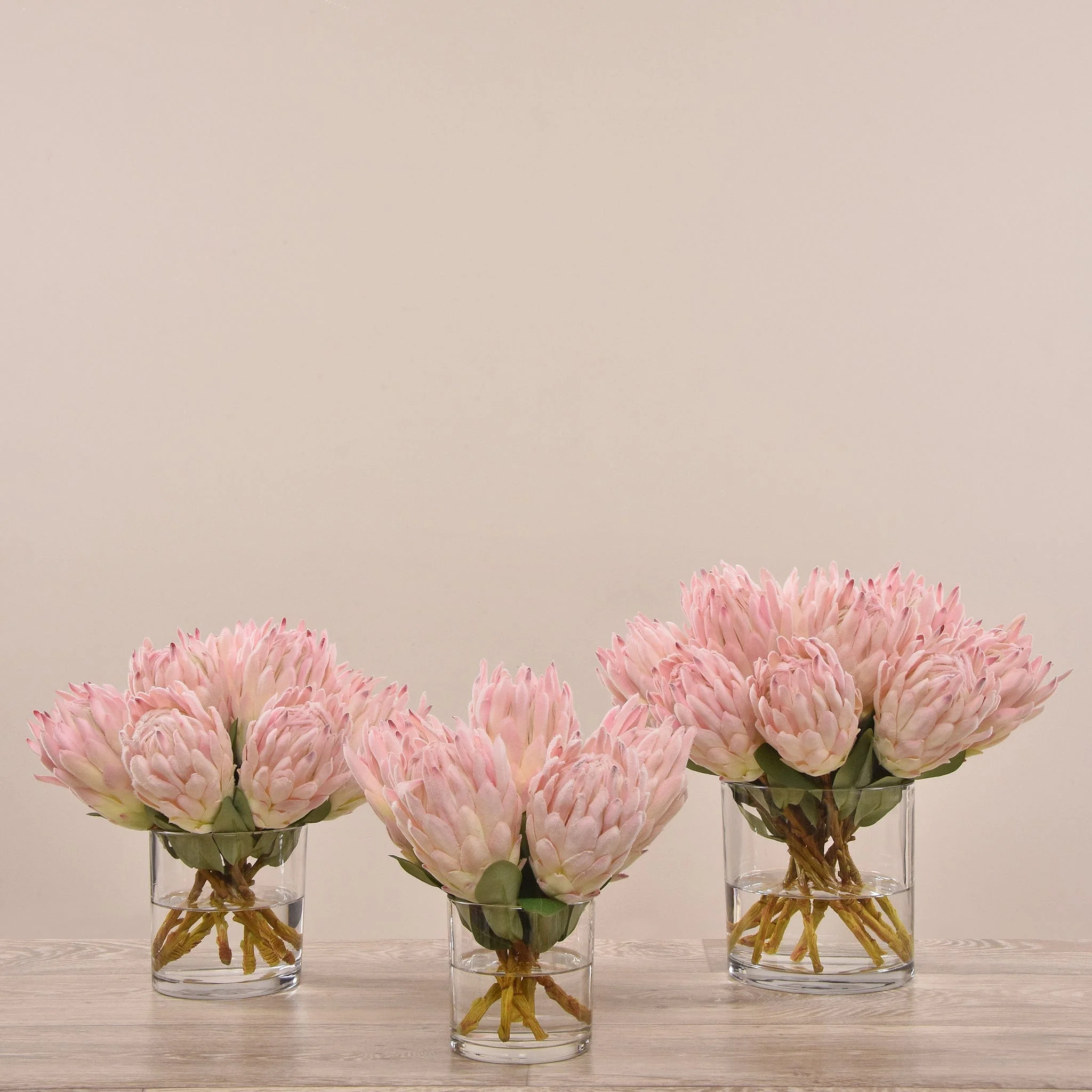 Artificial Protea Arrangement in Glass Vase - Image 12
