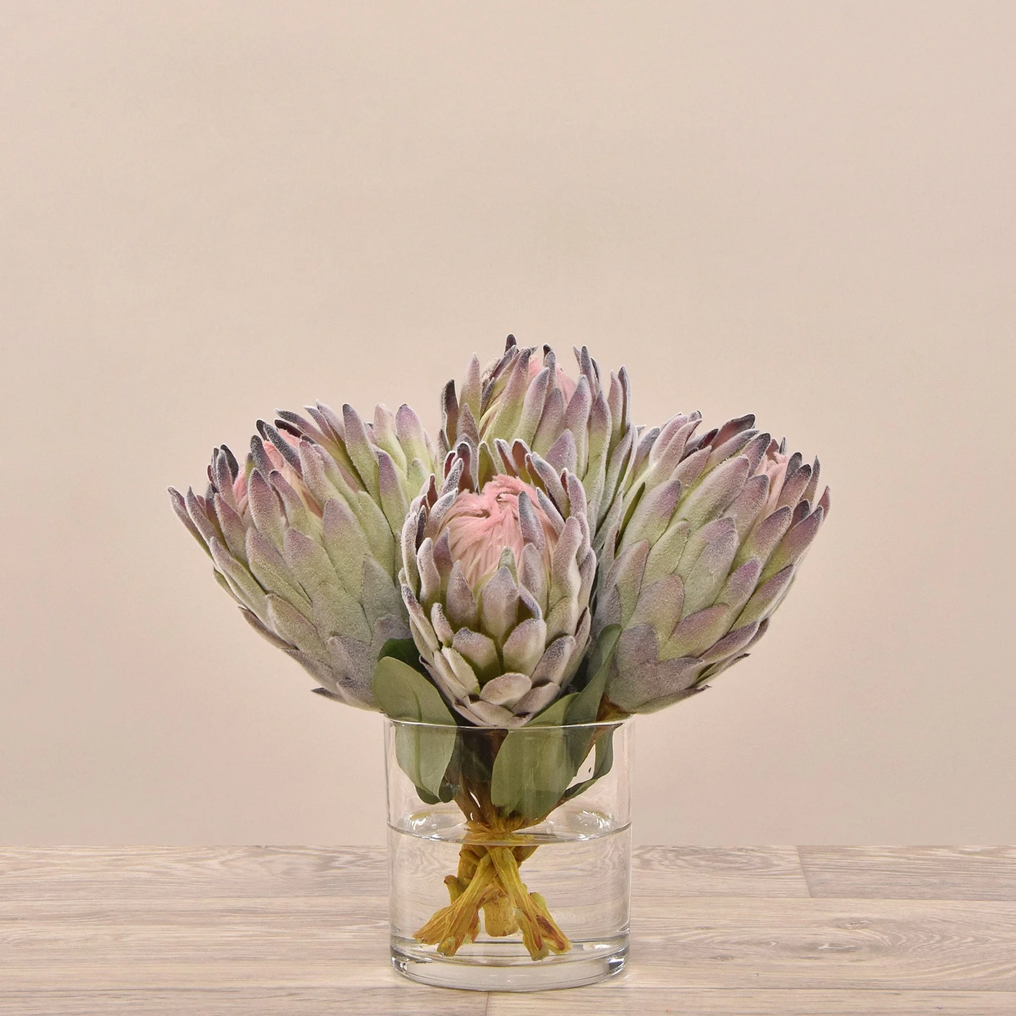 Artificial Protea Arrangement in Glass Vase - Image 13