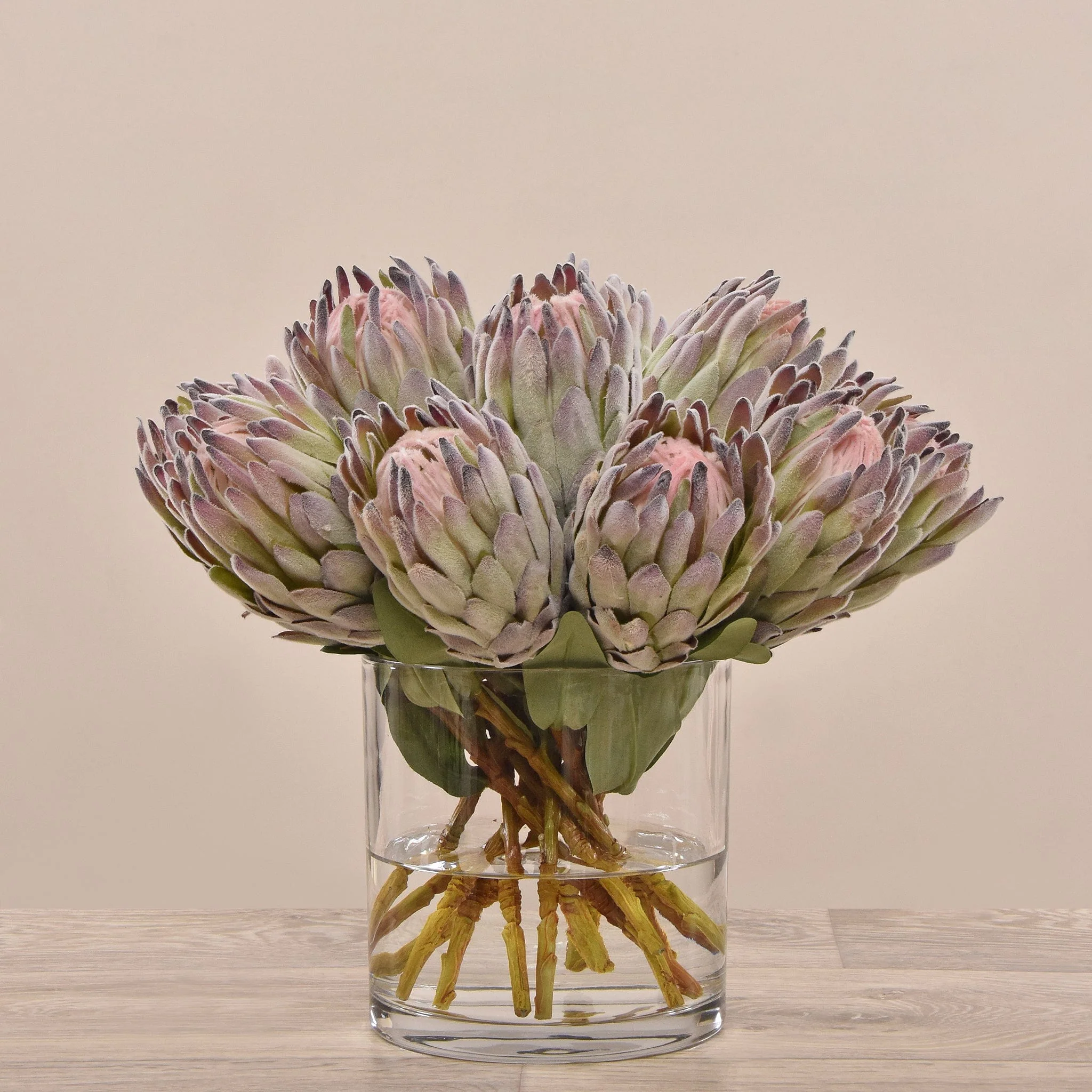 Artificial Protea Arrangement in Glass Vase - Image 15
