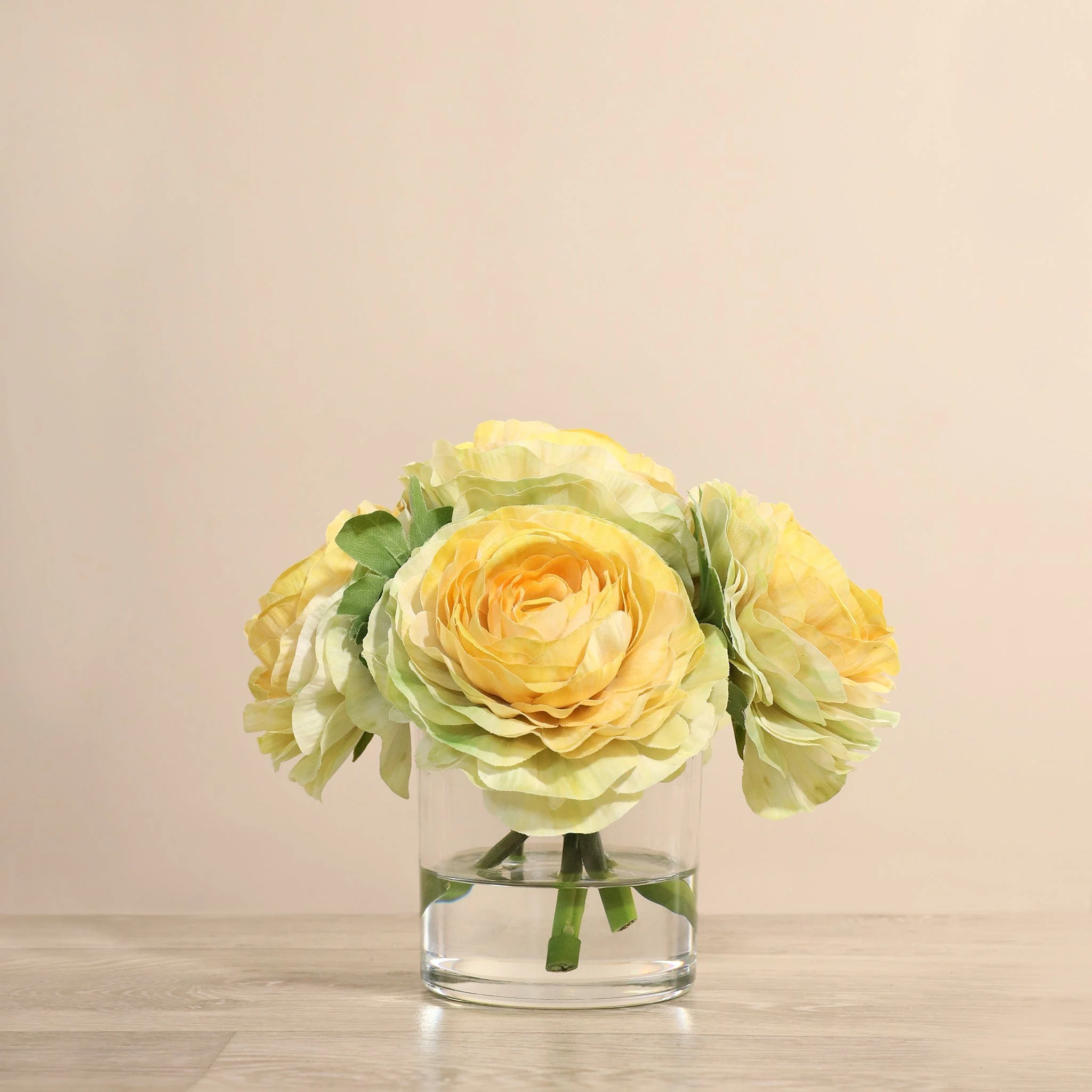 Artificial Ranunculus Arrangement in Glass Vase - Image 14