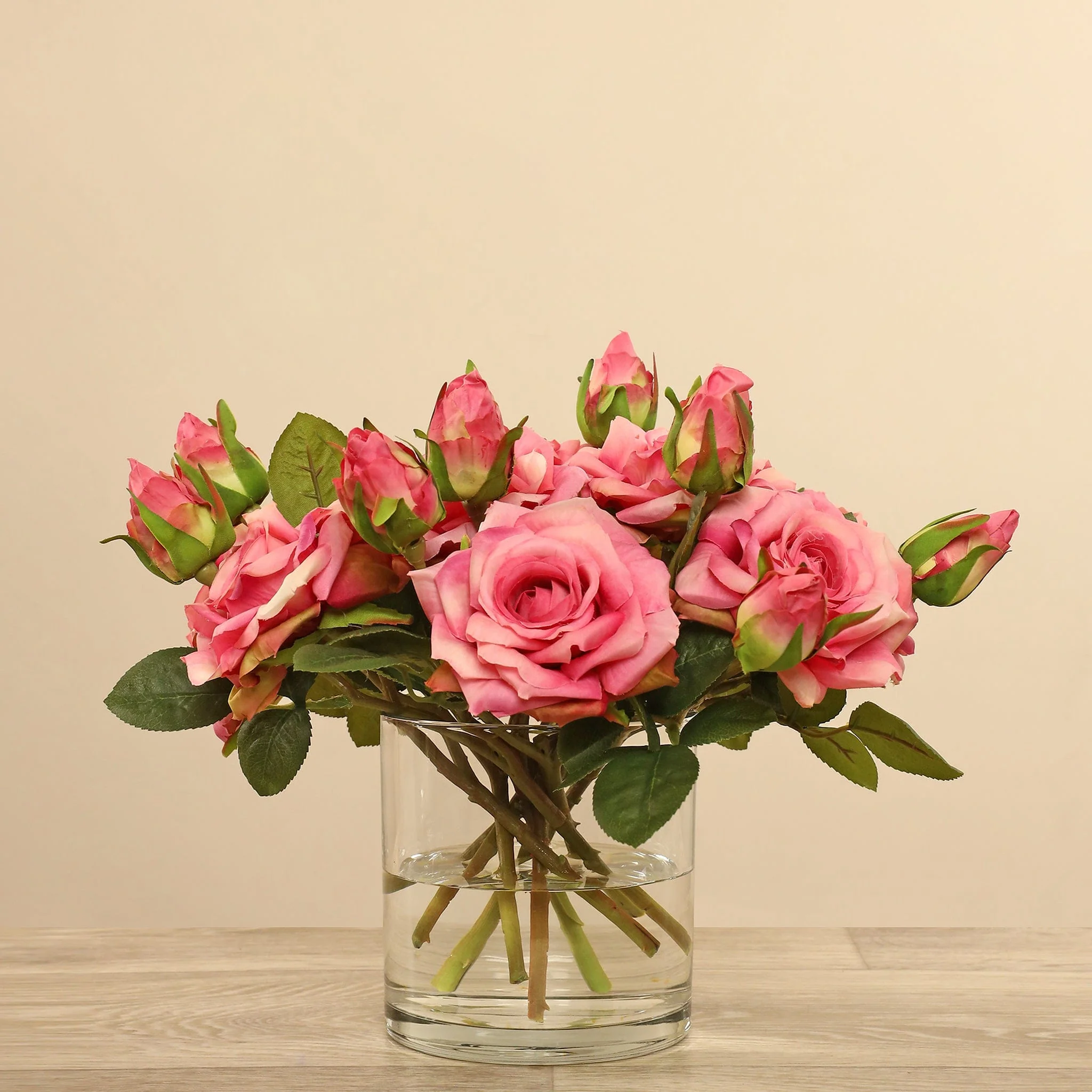 Artificial Rose Arrangement in Glass Vase - Image 10