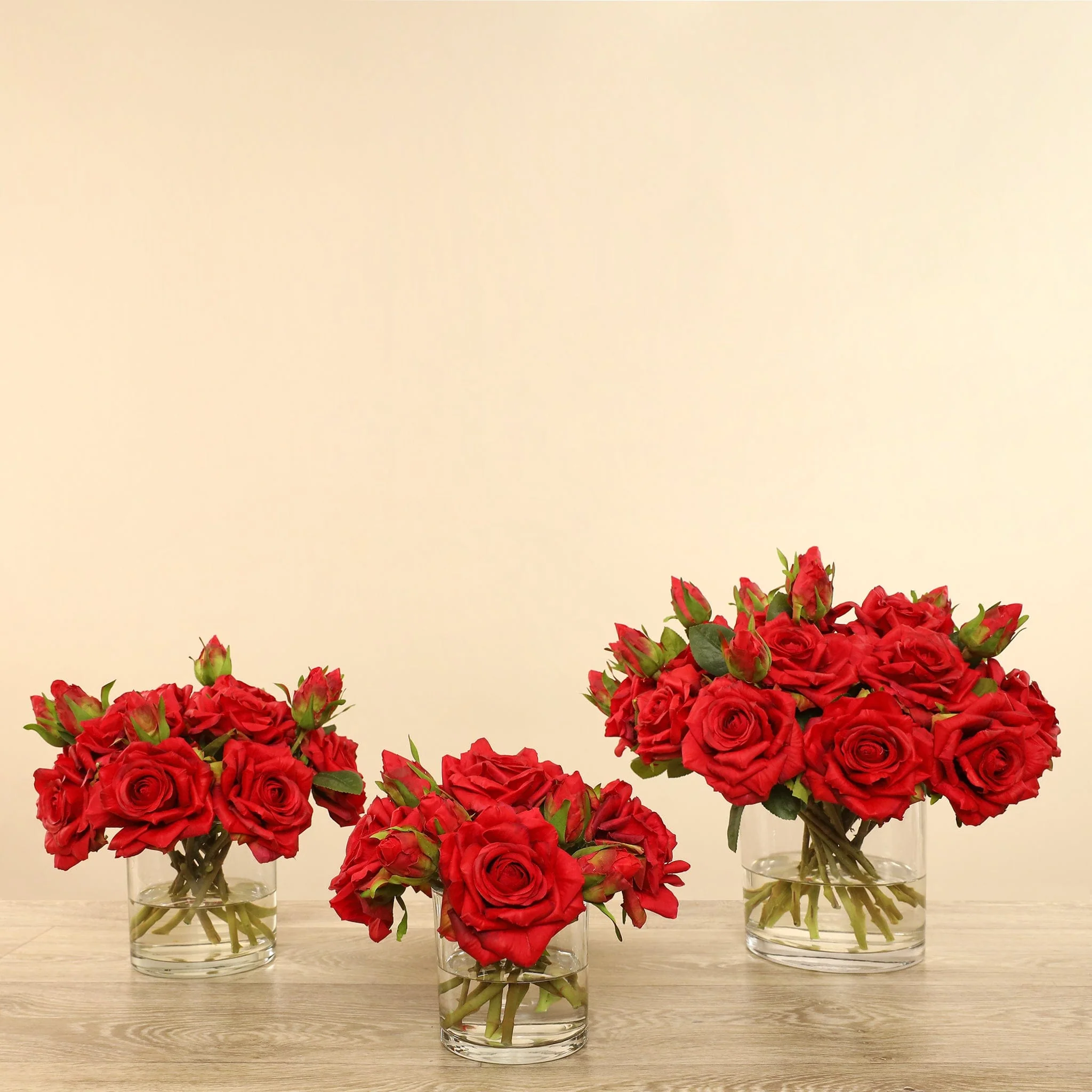 Artificial Rose Arrangement in Glass Vase - Image 20