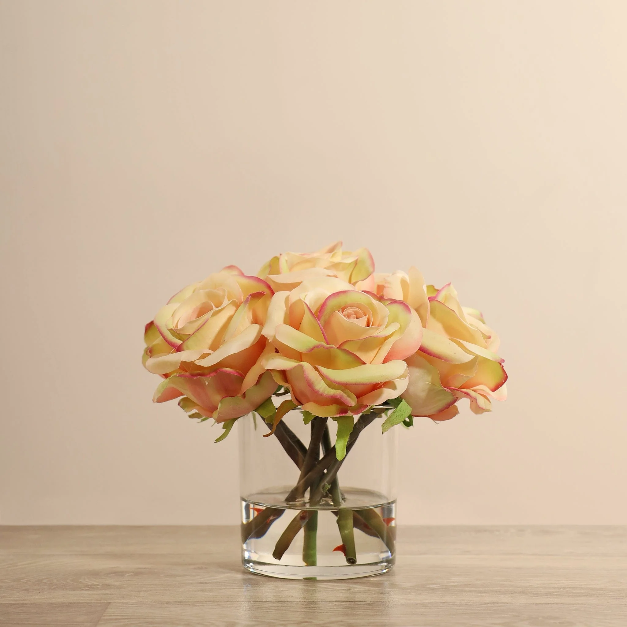 Artificial Rose Arrangement in Glass Vase - Image 11