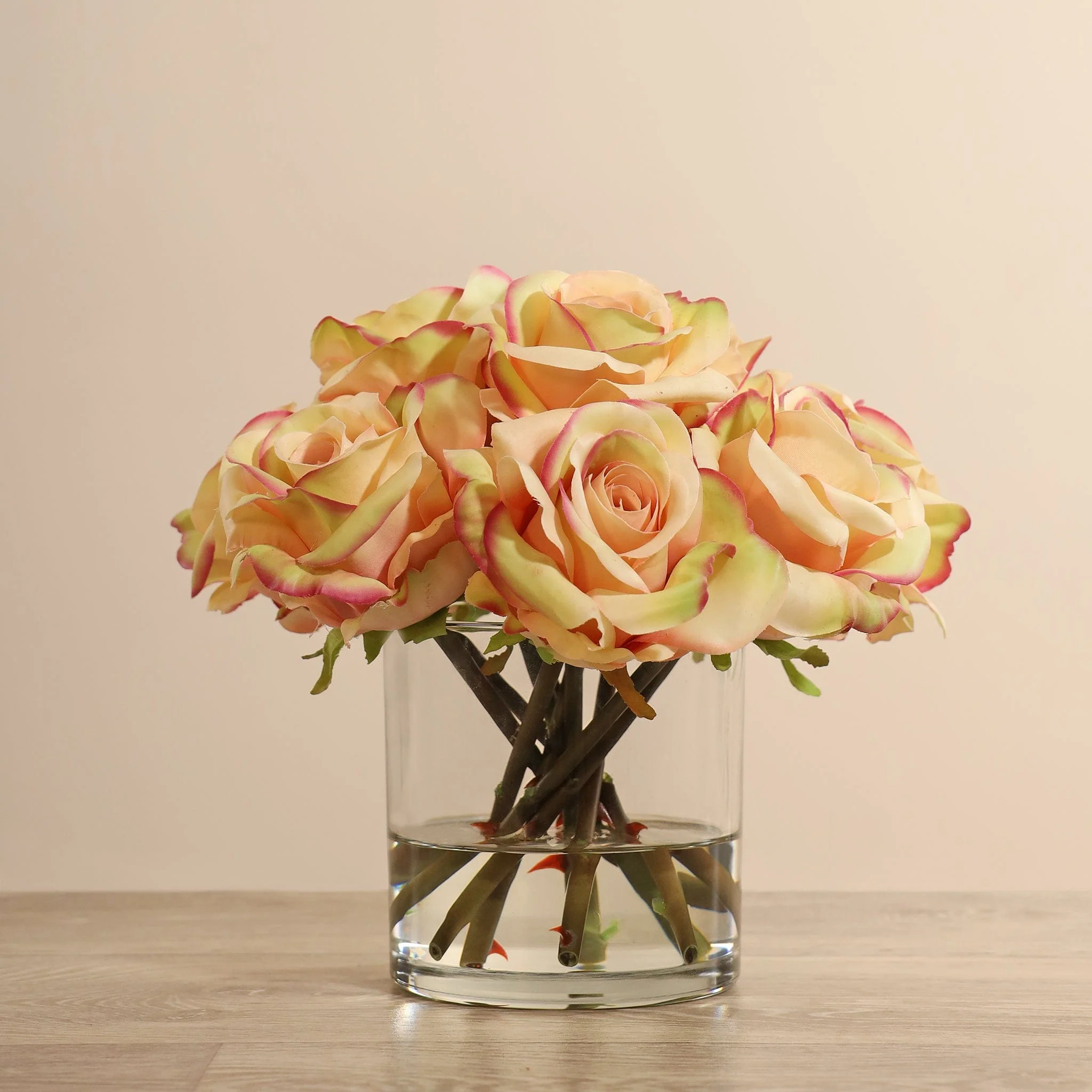 Artificial Rose Arrangement in Glass Vase - Image 12