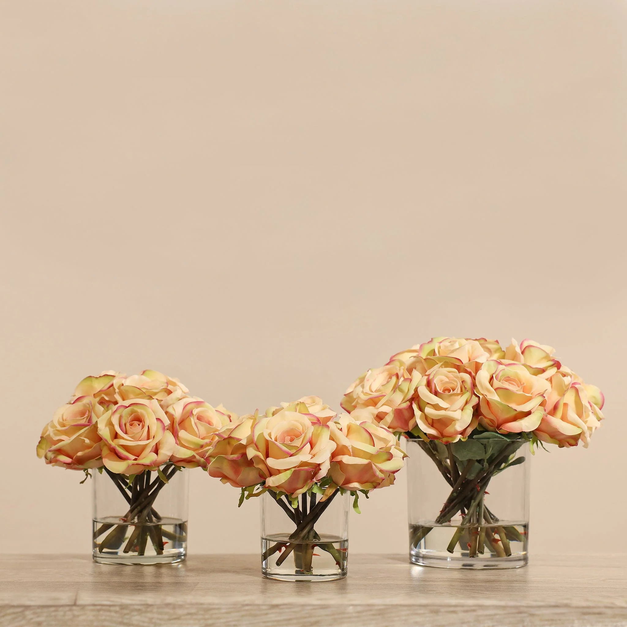Artificial Rose Arrangement in Glass Vase - Image 14