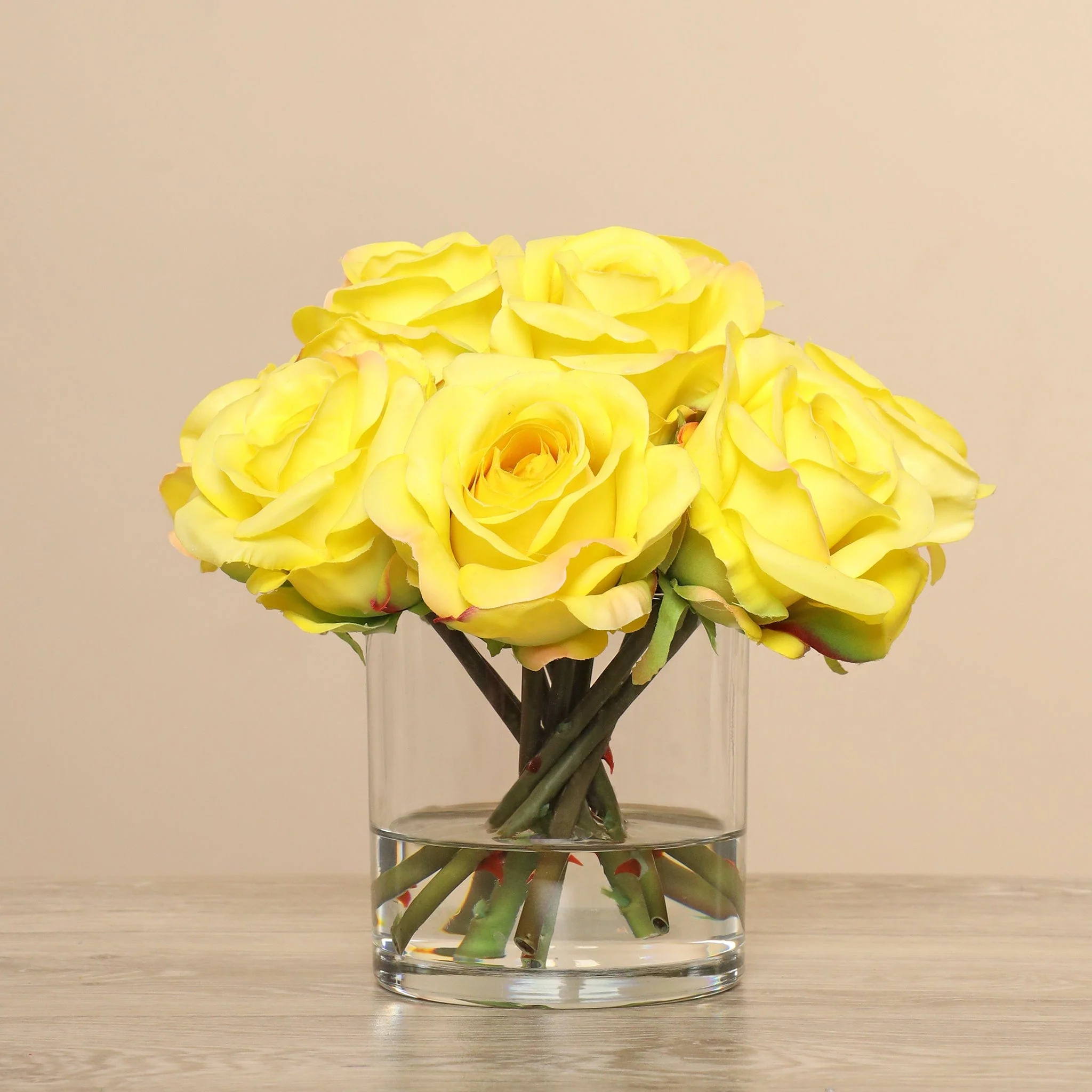 Artificial Rose Arrangement in Glass Vase - Image 16