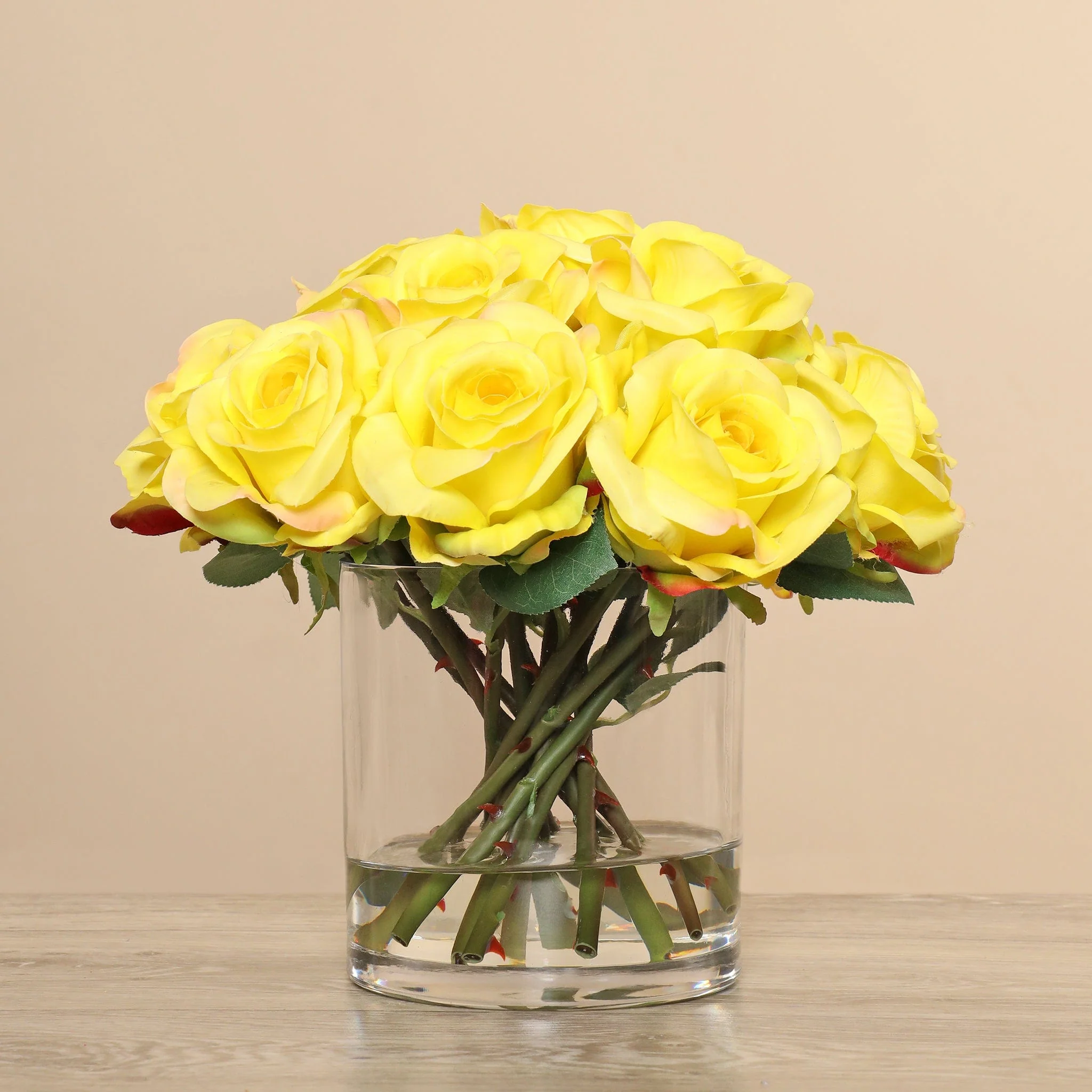 Artificial Rose Arrangement in Glass Vase - Image 17