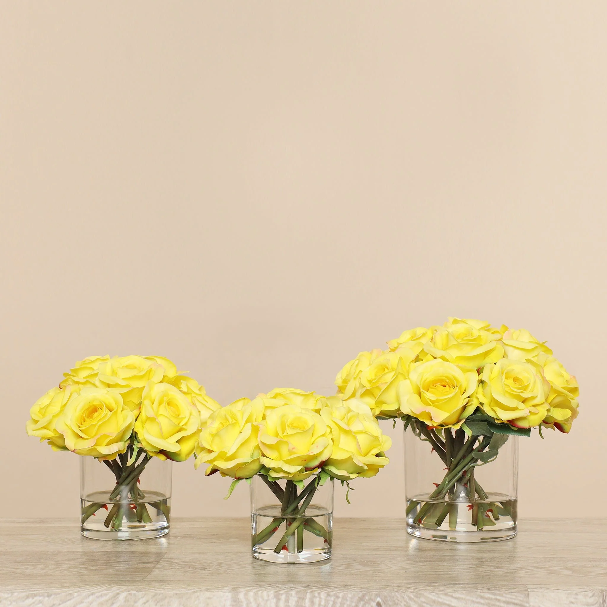 Artificial Rose Arrangement in Glass Vase - Image 18