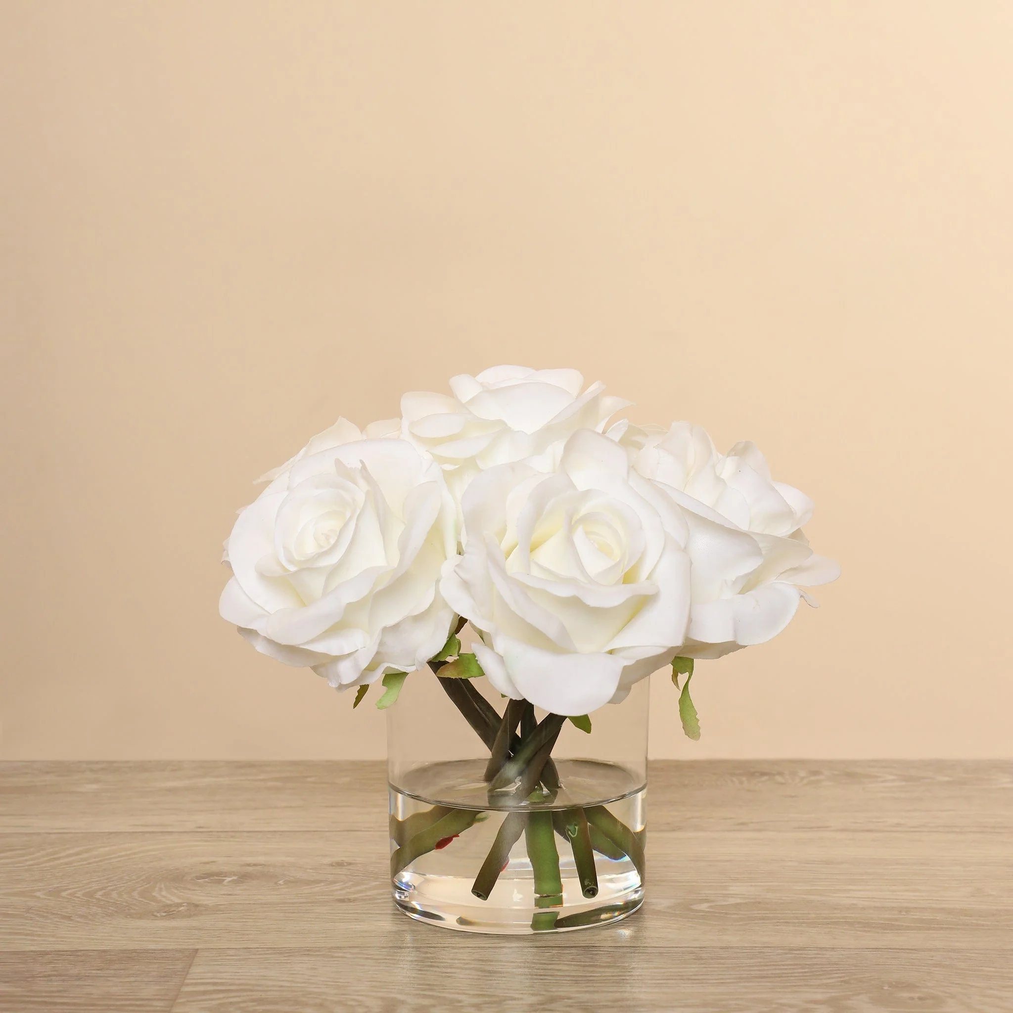 Artificial Rose Arrangement in Glass Vase - Image 2