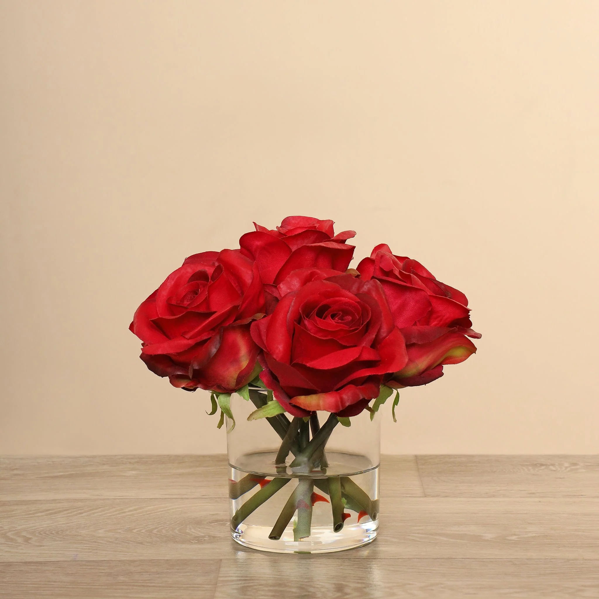 Artificial Rose Arrangement in Glass Vase - Image 20