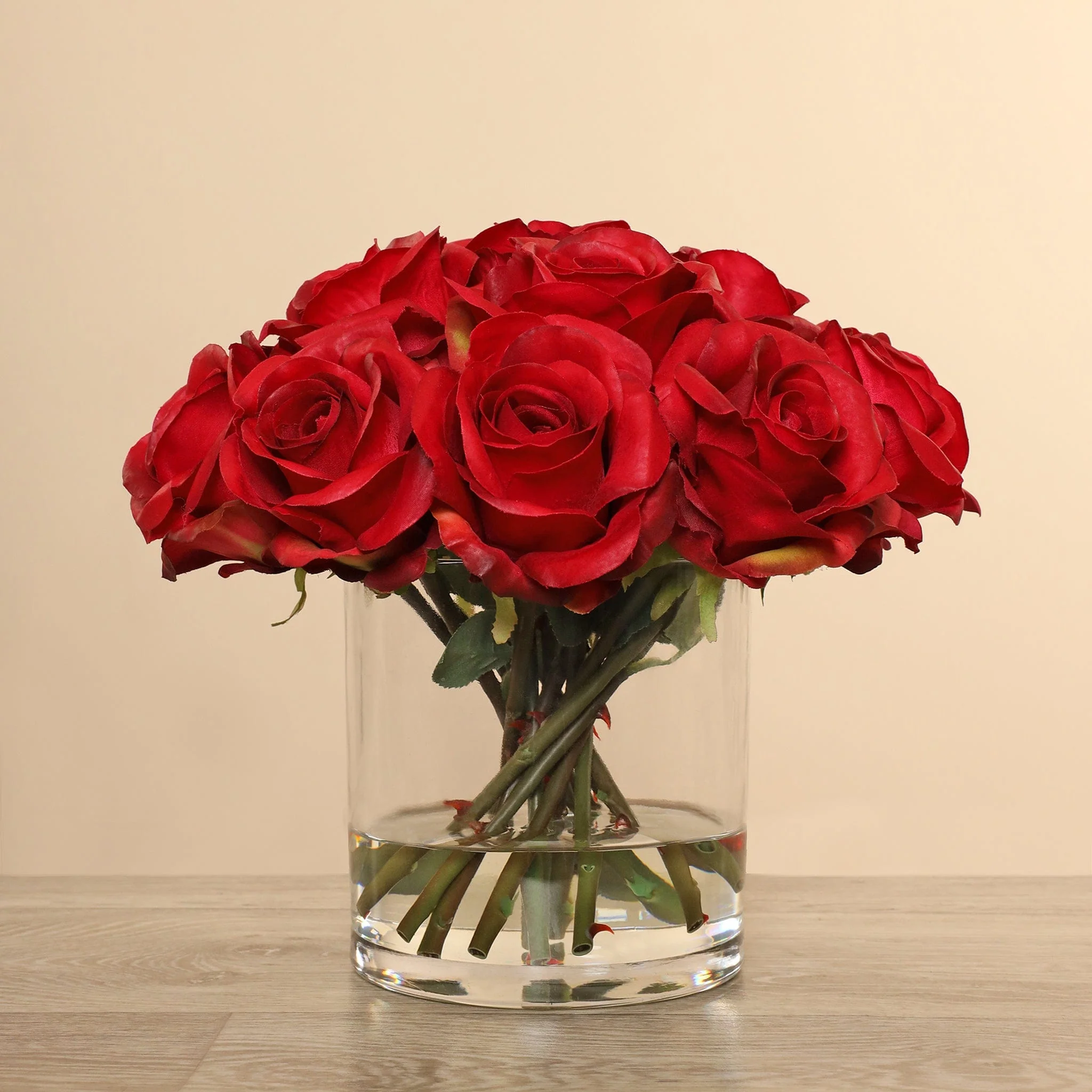 Artificial Rose Arrangement in Glass Vase - Image 21