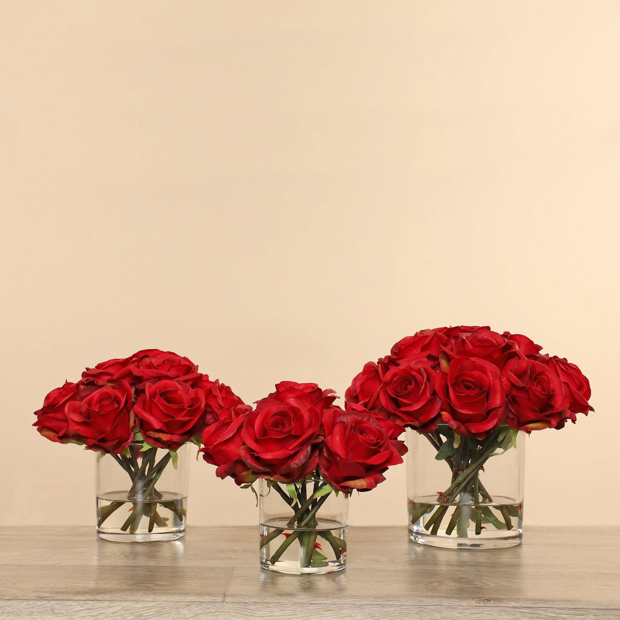 Artificial Rose Arrangement in Glass Vase - Image 22