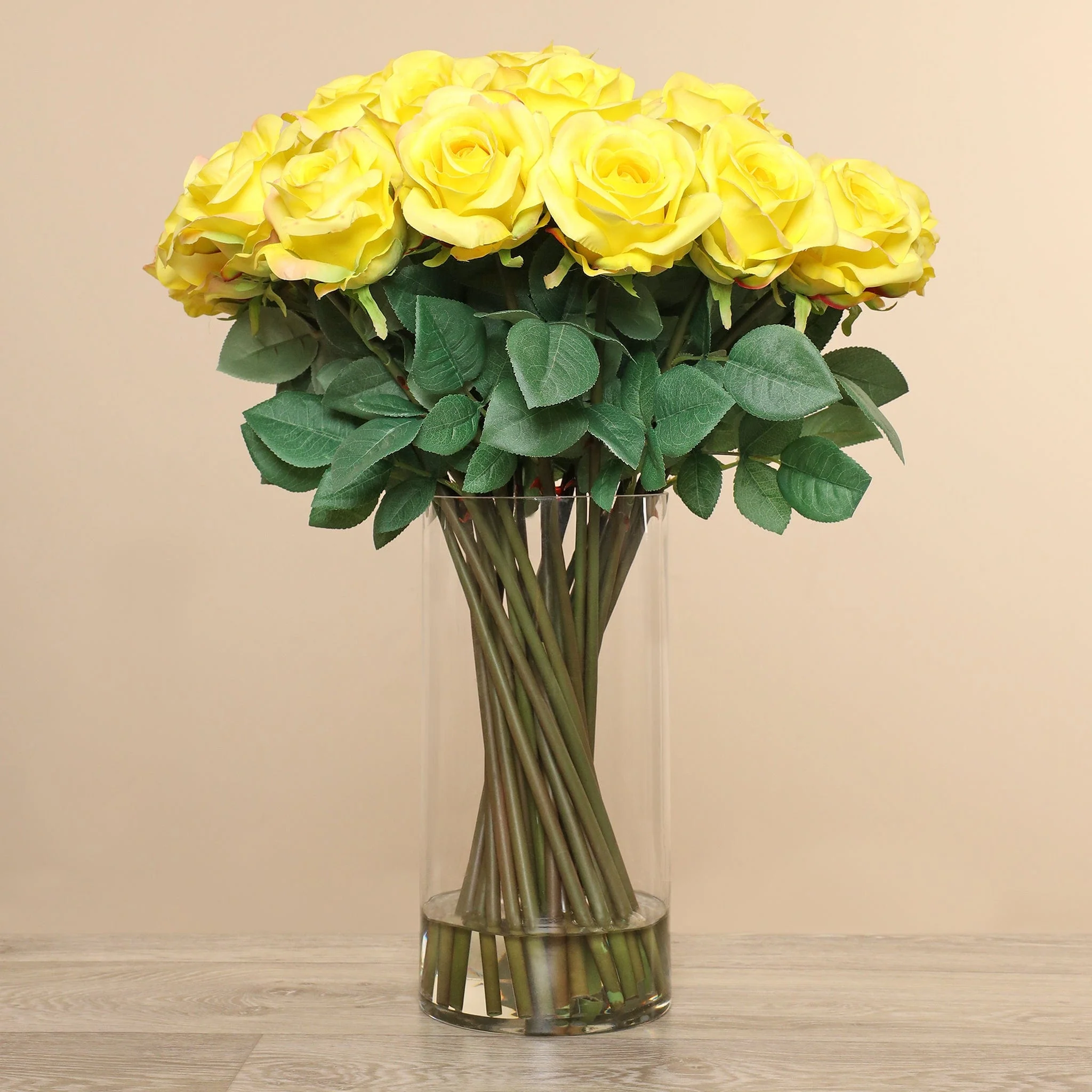 Artificial Rose Arrangement in Glass Vase - Image 4