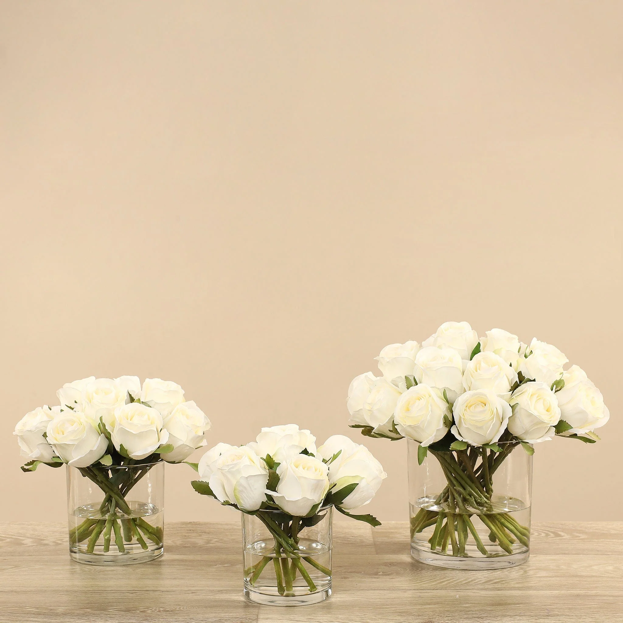 Artificial Rose Arrangement in Glass Vase