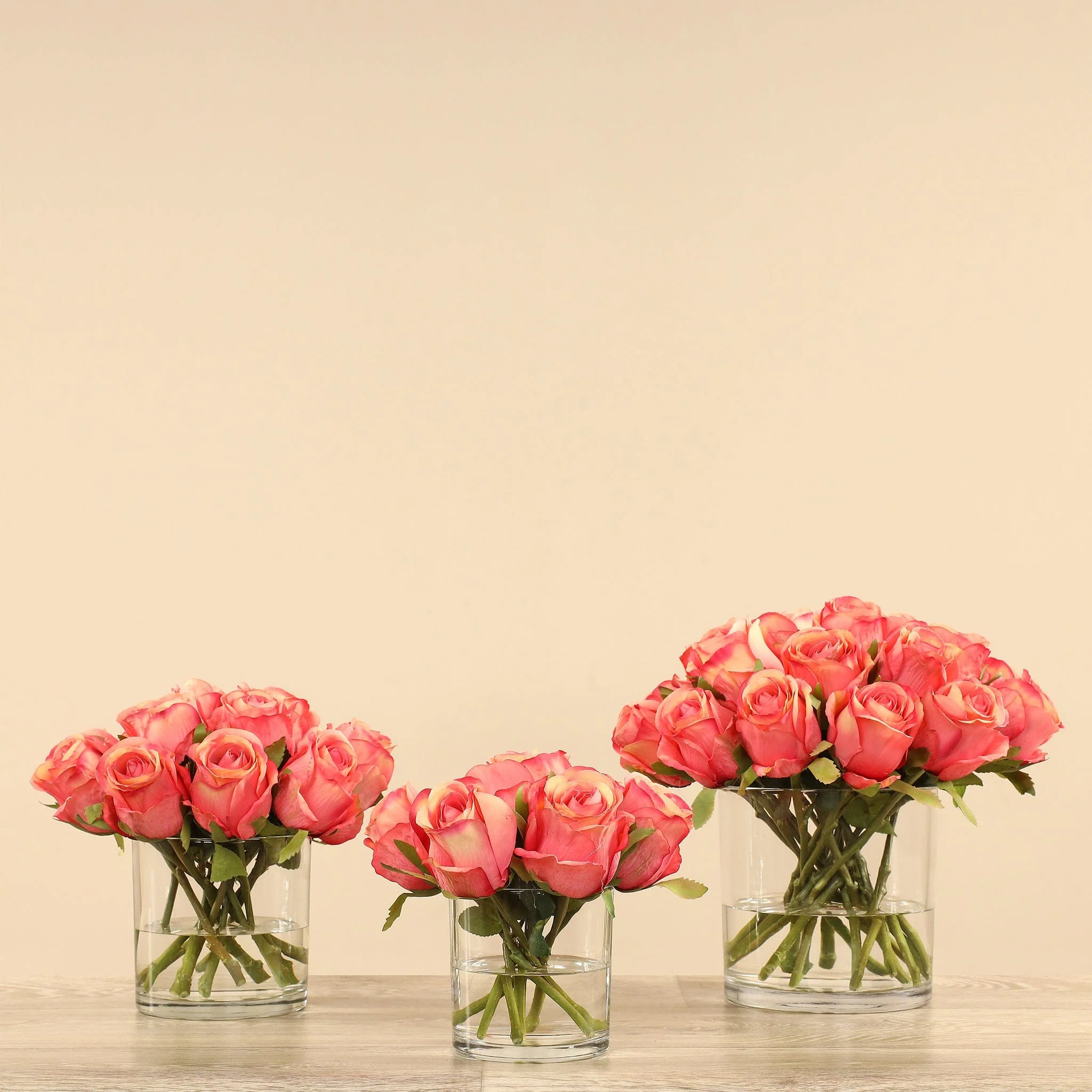 Artificial Rose Arrangement in Glass Vase - Image 12