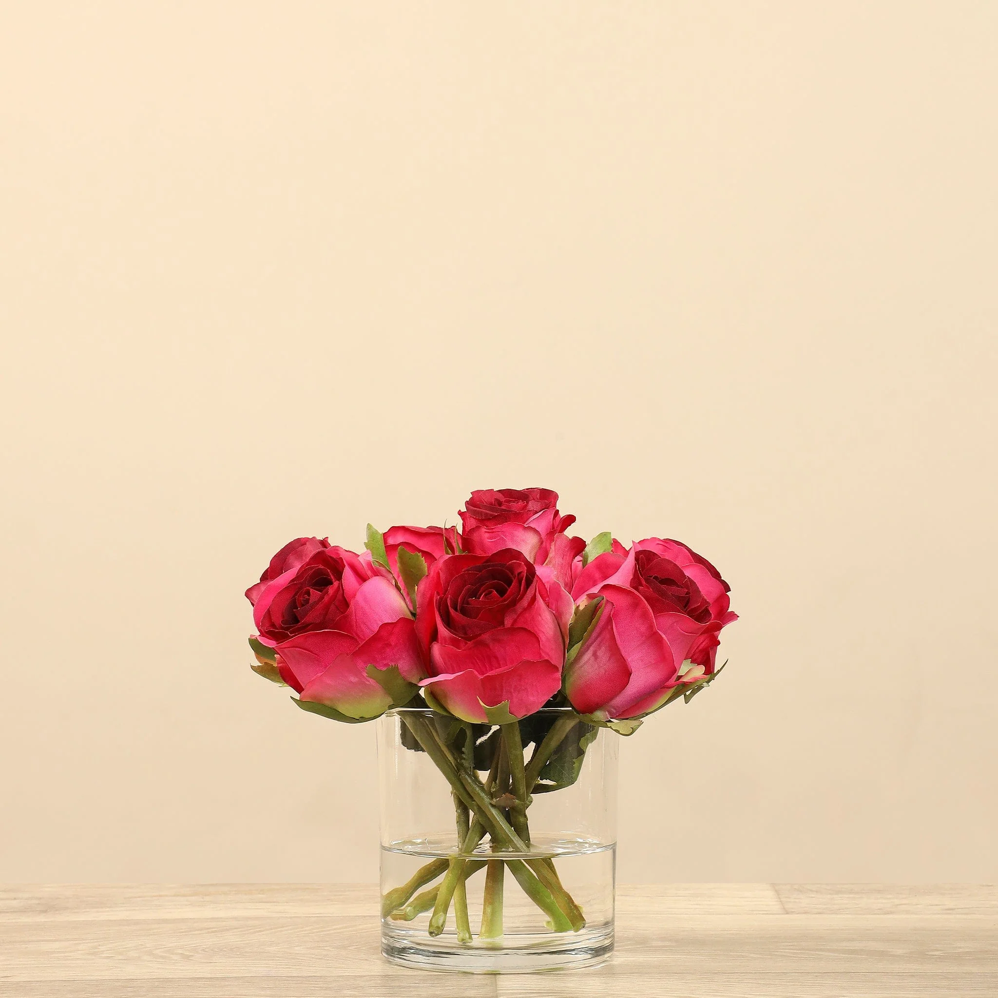 Artificial Rose Arrangement in Glass Vase - Image 13