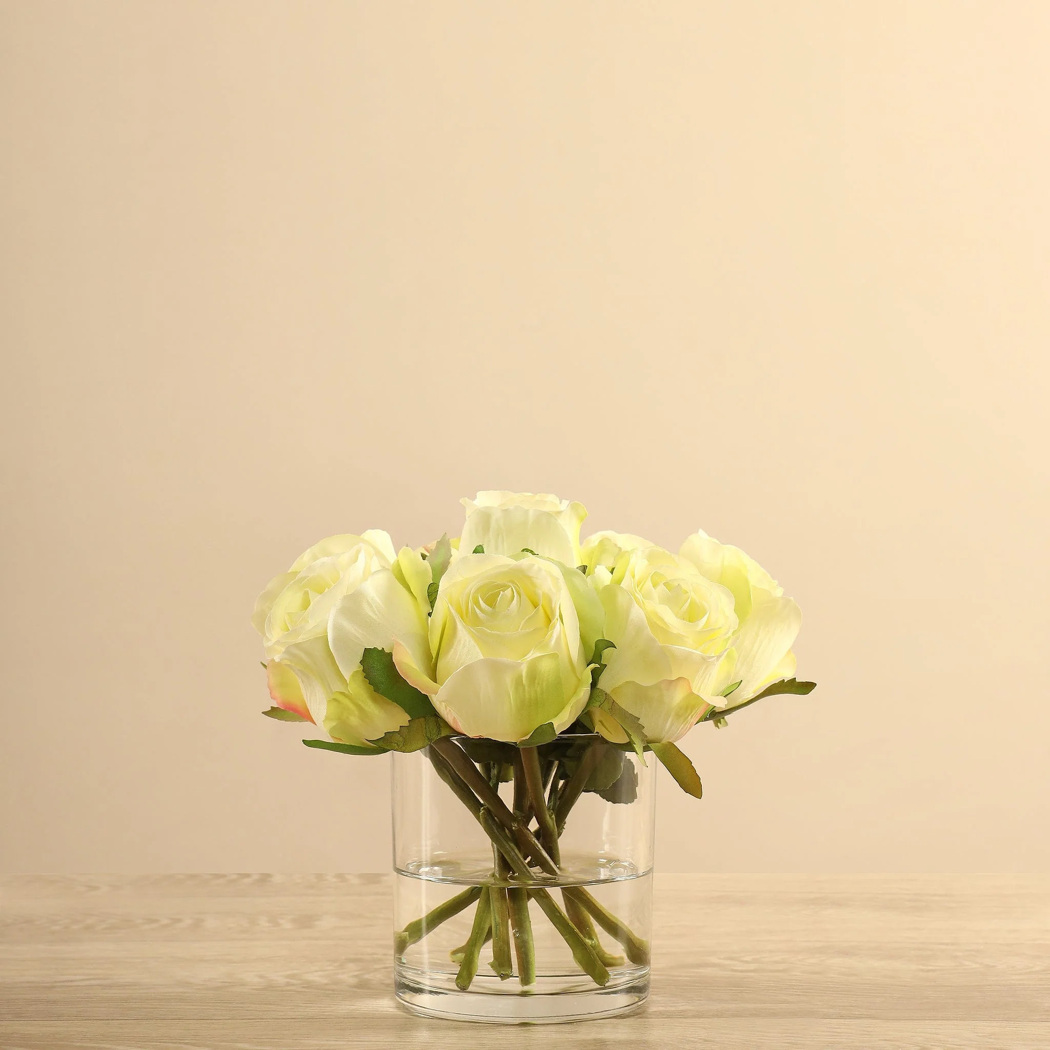 Artificial Rose Arrangement in Glass Vase - Image 21