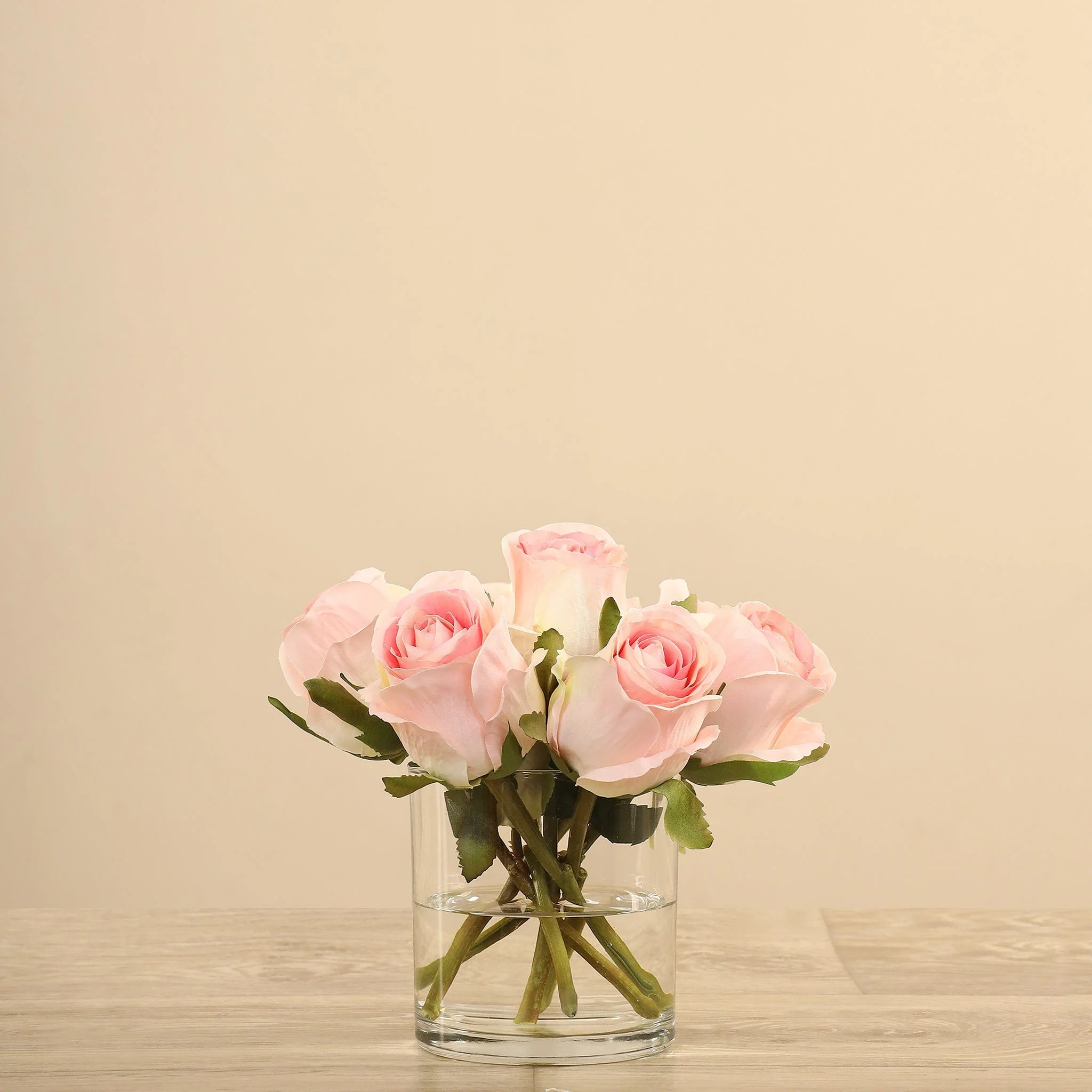 Artificial Rose Arrangement in Glass Vase - Image 5