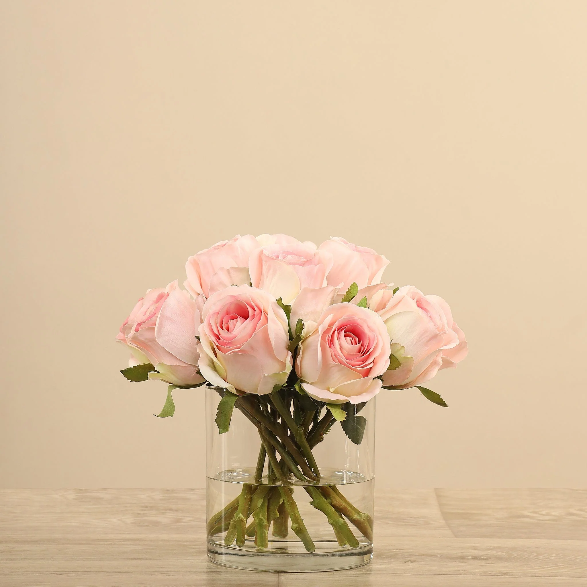 Artificial Rose Arrangement in Glass Vase - Image 6