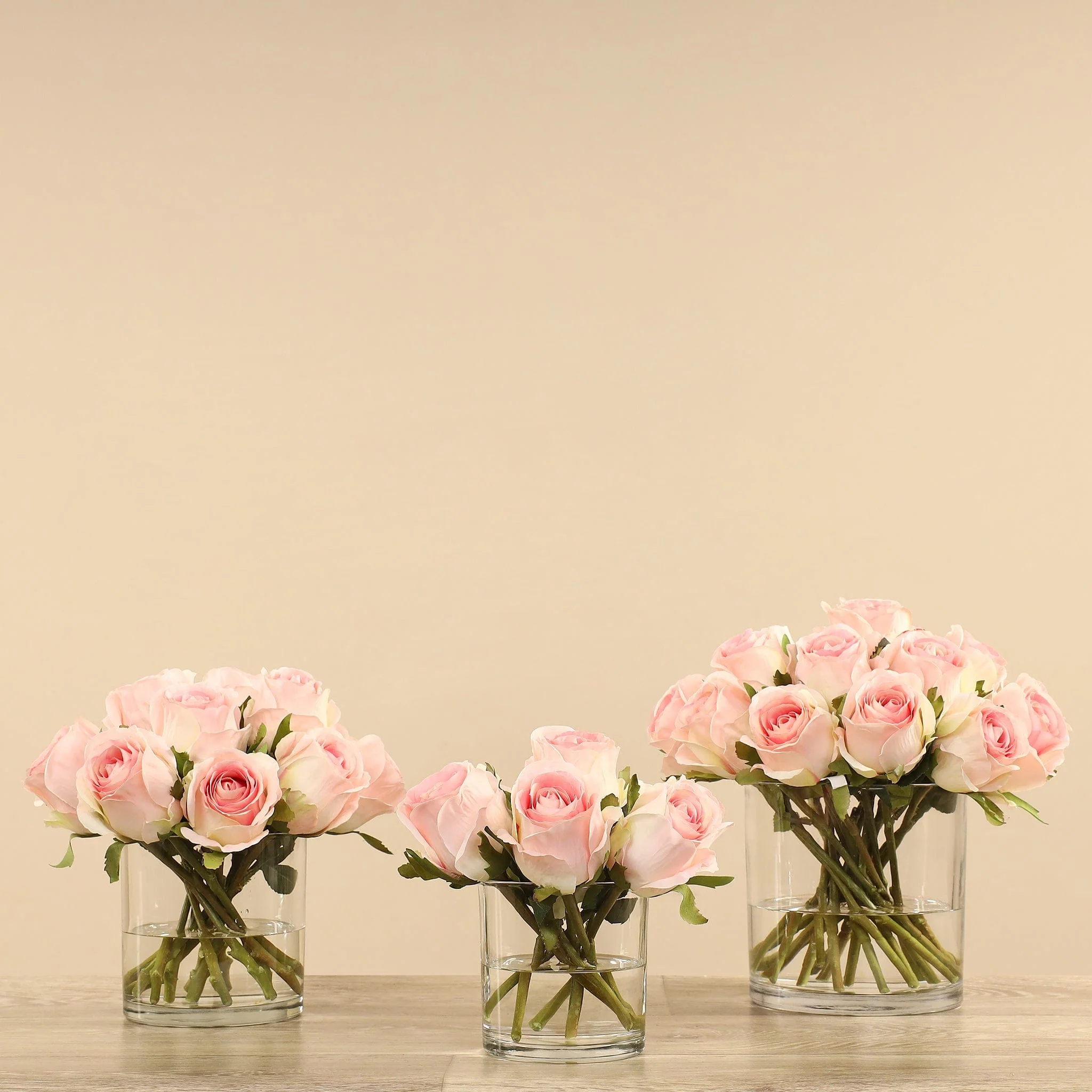 Artificial Rose Arrangement in Glass Vase - Image 8