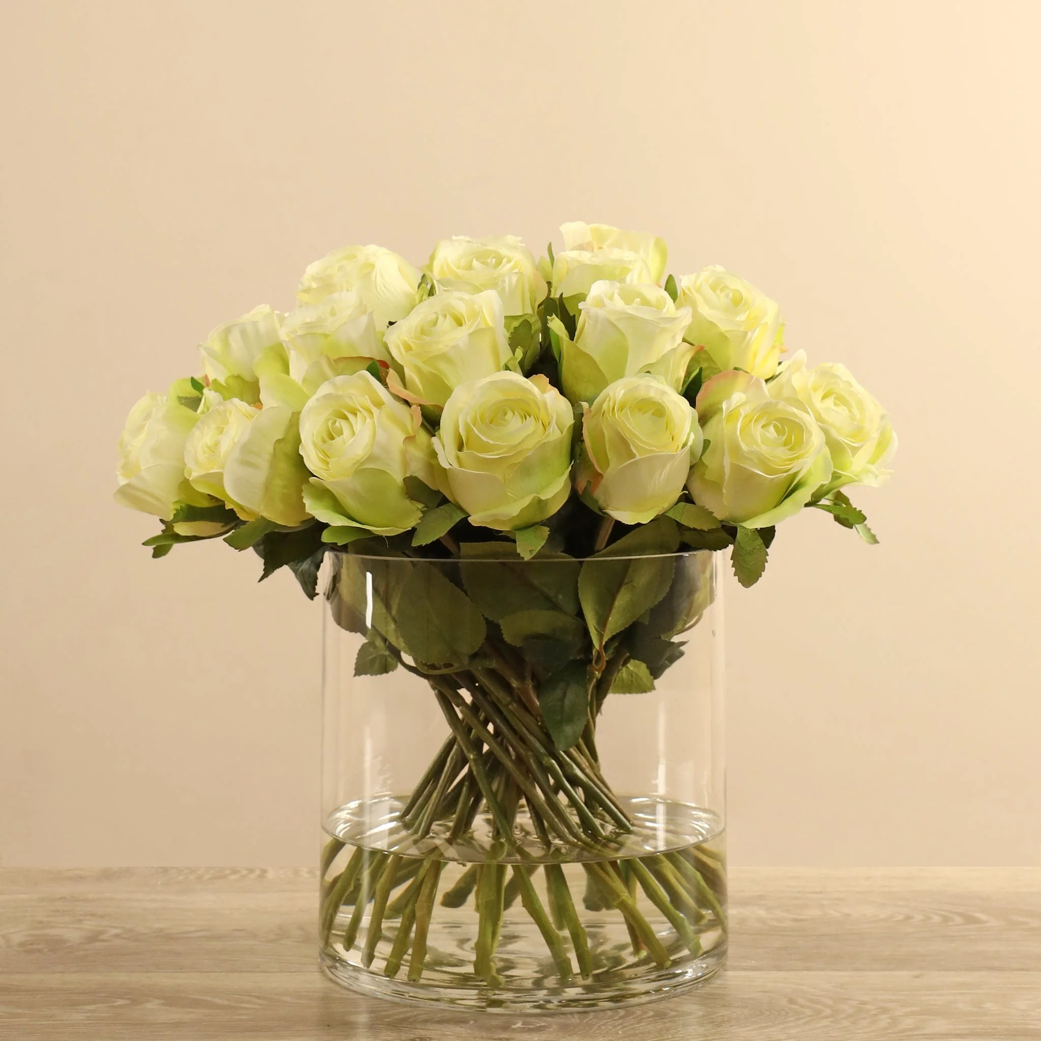 Artificial Rose Arrangement in Glass Vase - Image 5