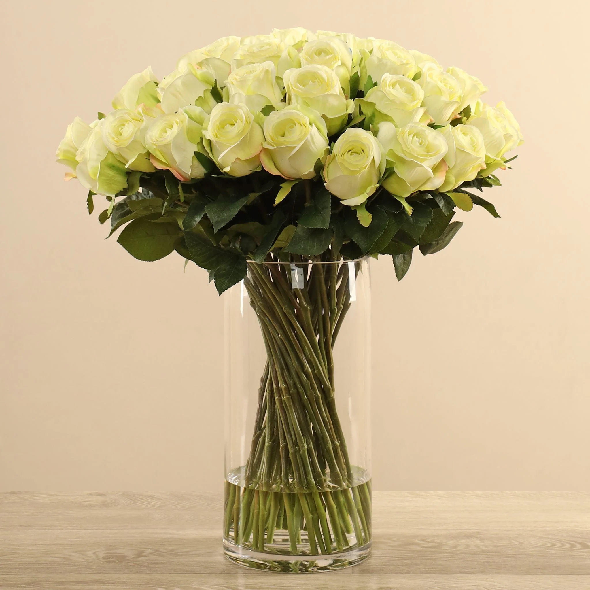 Artificial Rose Arrangement in Glass Vase - Image 5