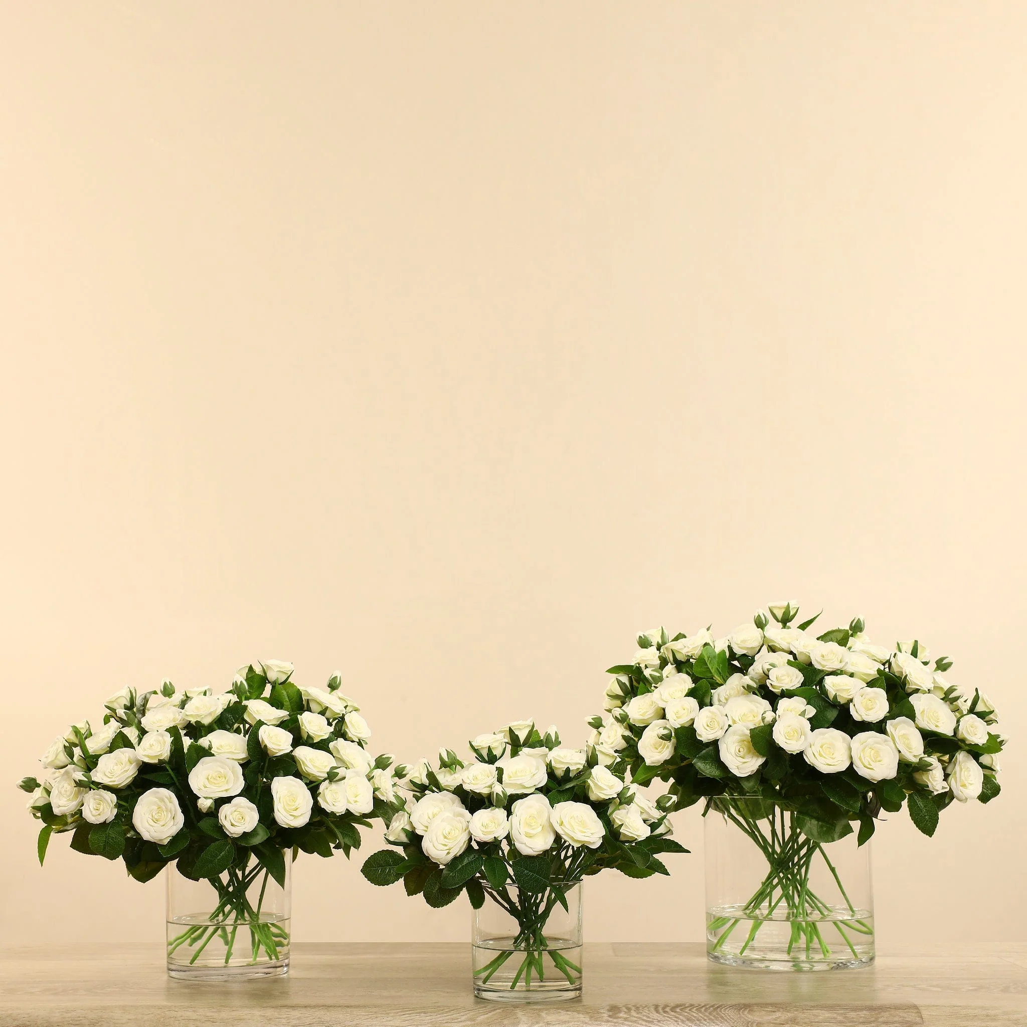 Artificial Rose Arrangement in Glass Vase