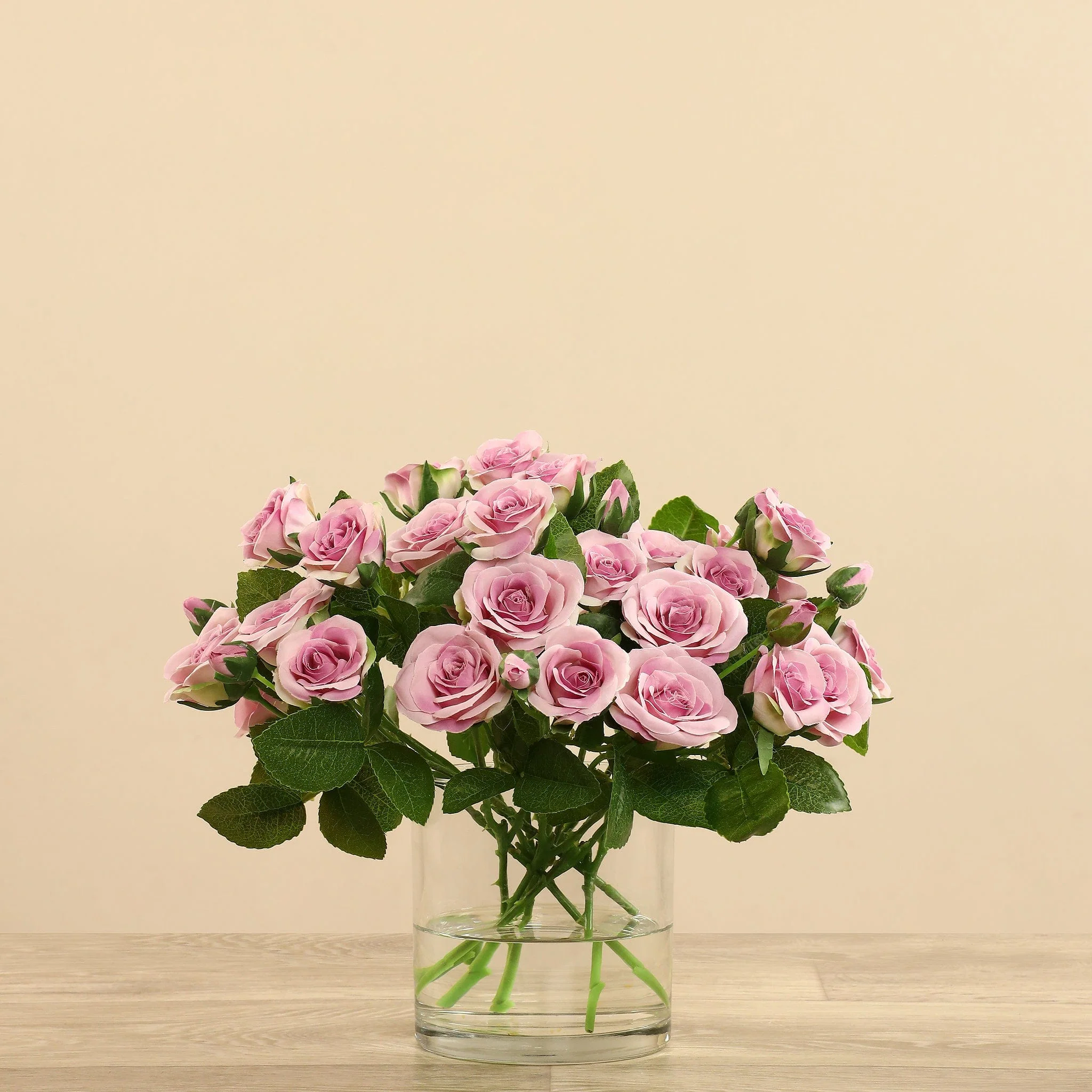 Artificial Rose Arrangement in Glass Vase - Image 14