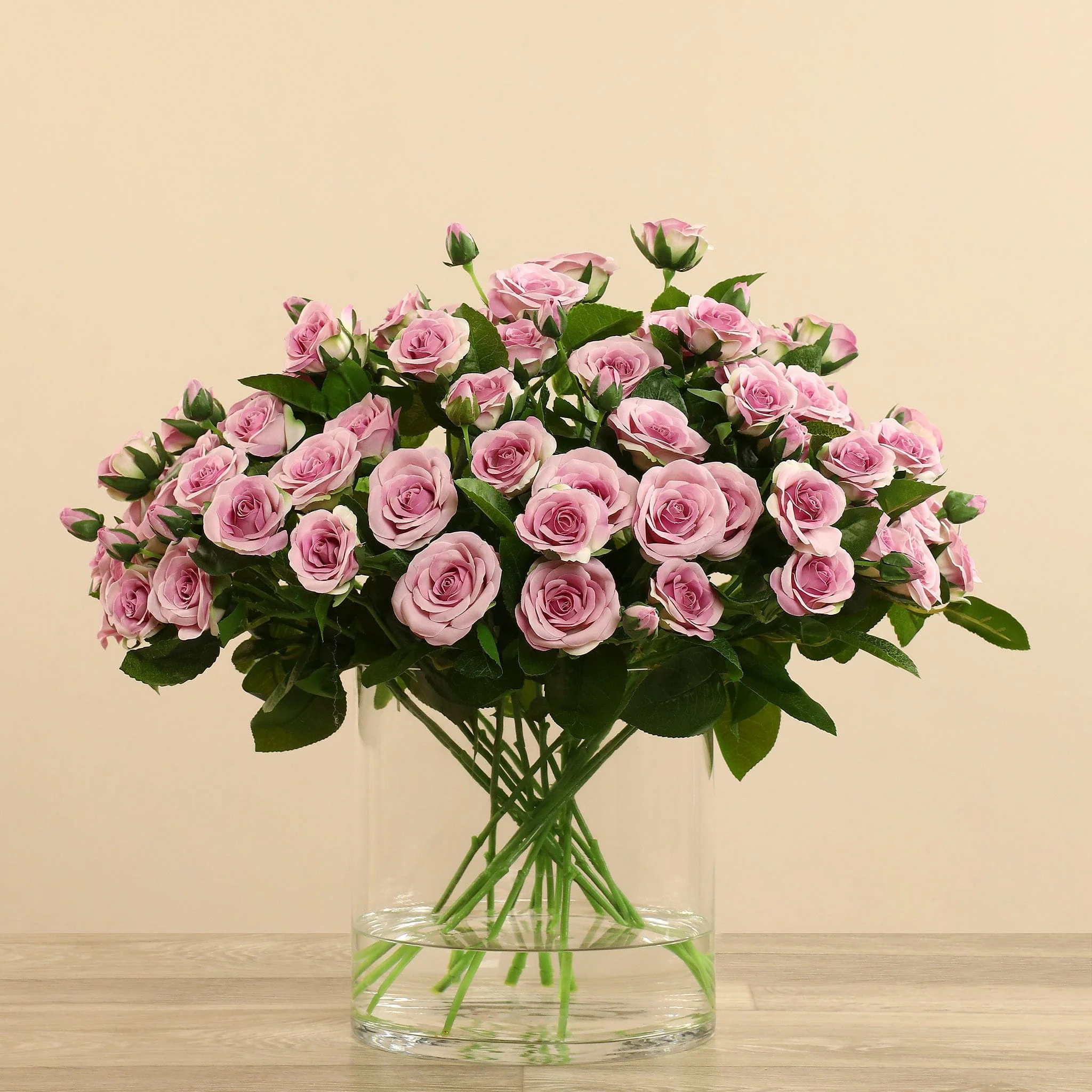Artificial Rose Arrangement in Glass Vase - Image 16