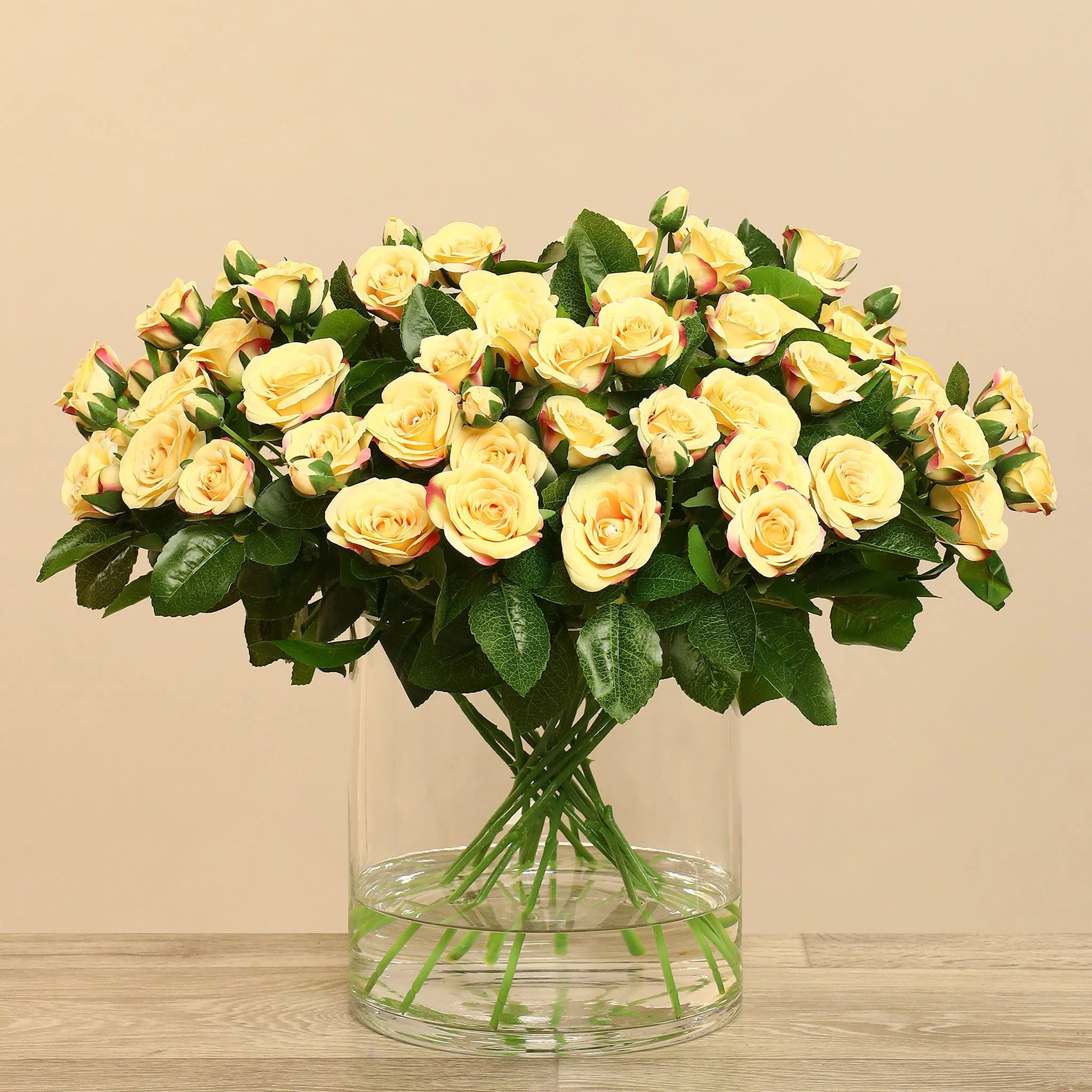 Artificial Rose Arrangement in Glass Vase - Image 20