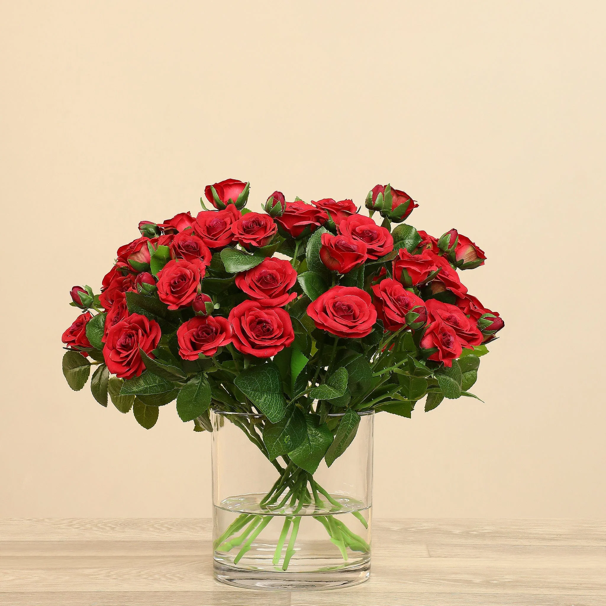 Artificial Rose Arrangement in Glass Vase - Image 23