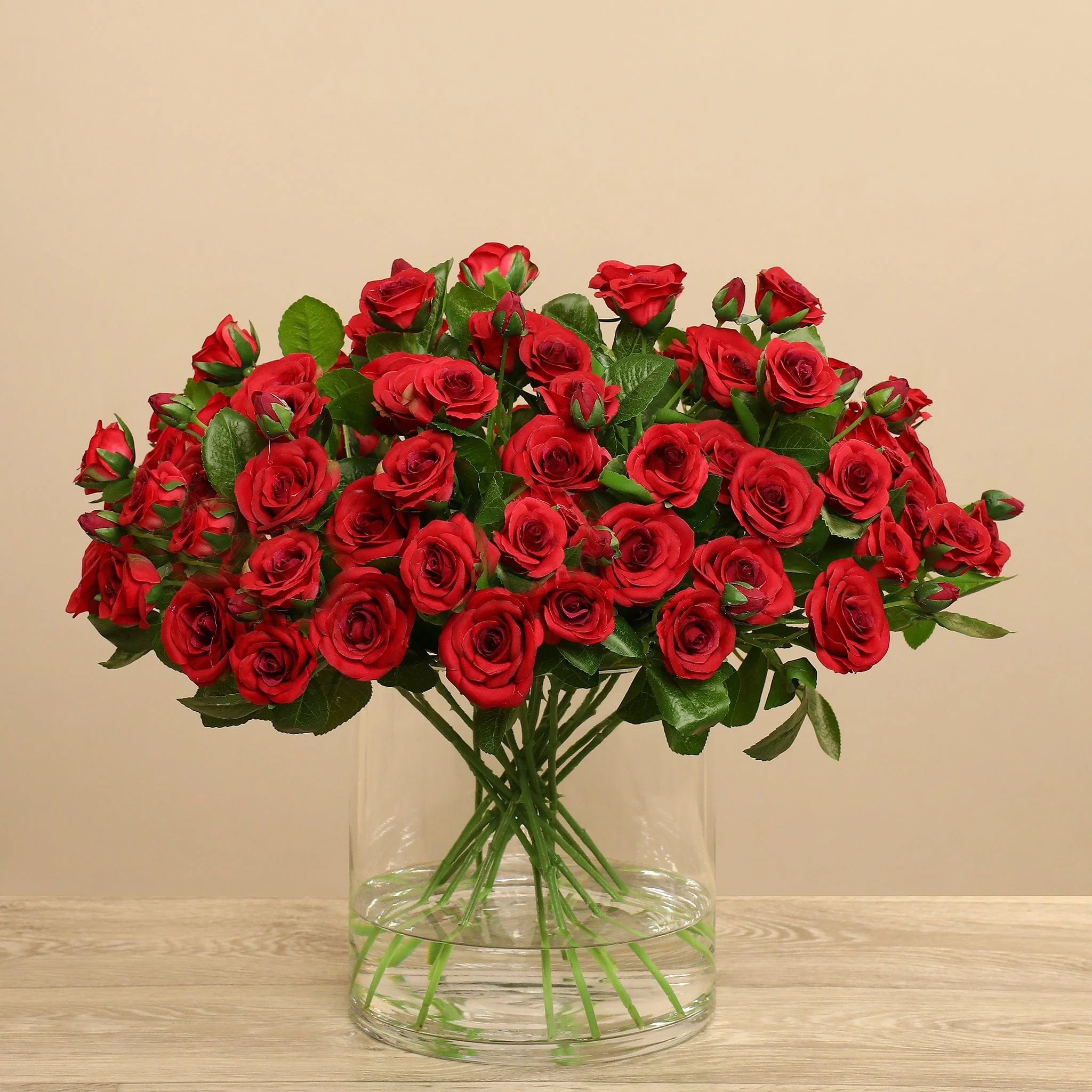 Artificial Rose Arrangement in Glass Vase - Image 24