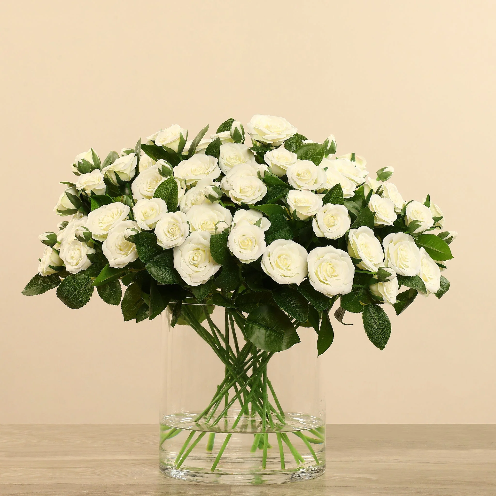 Artificial Rose Arrangement in Glass Vase - Image 4
