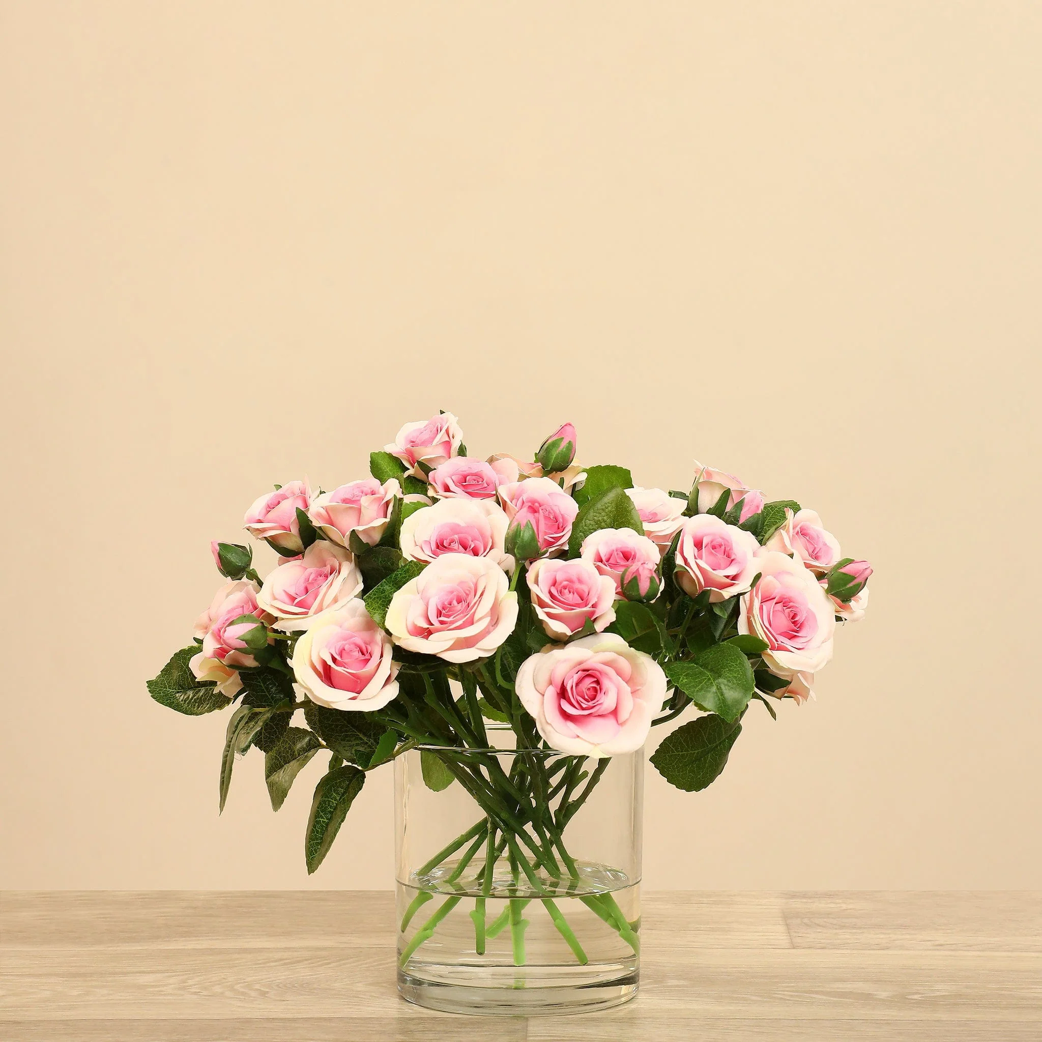 Artificial Rose Arrangement in Glass Vase - Image 6
