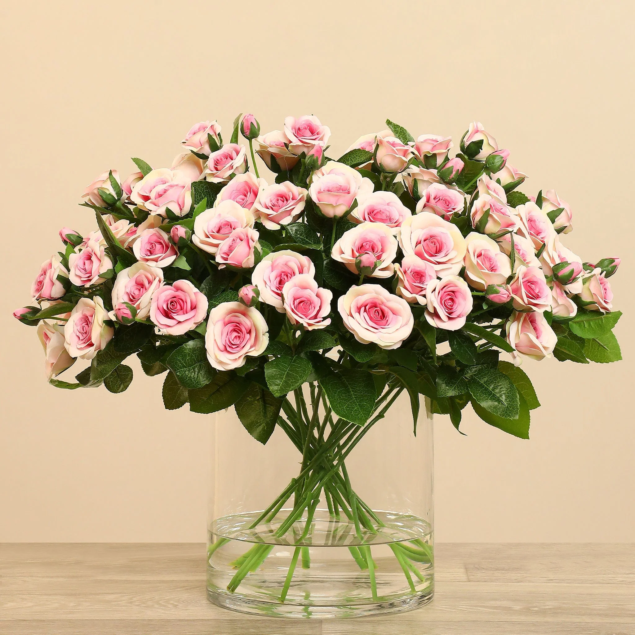 Artificial Rose Arrangement in Glass Vase - Image 8